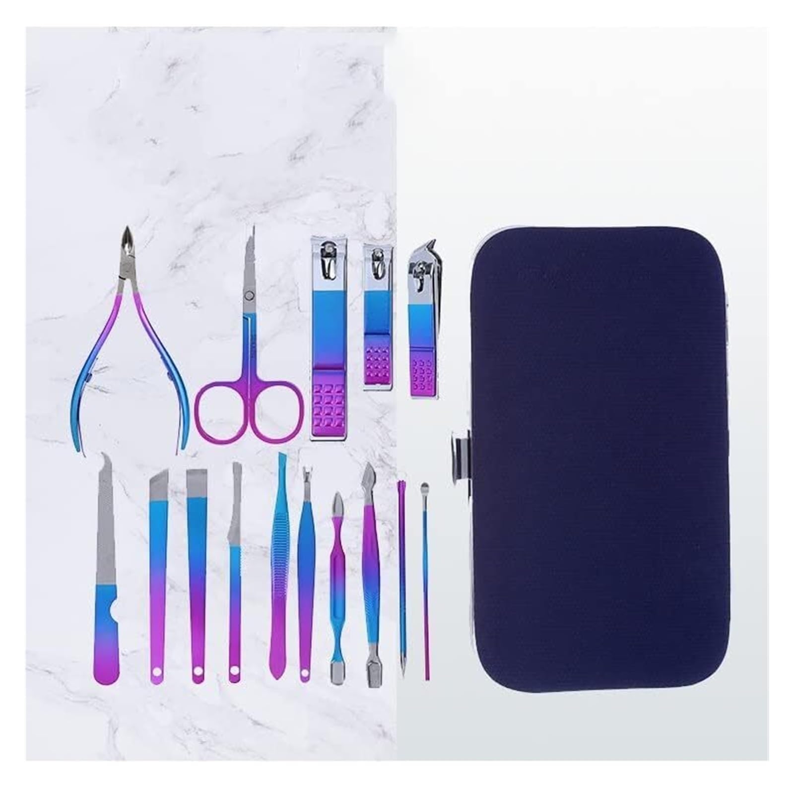 Juego de manicura y cortaúñas de Acero Inoxidable con Cuchara para Las Orejas, Tijeras para pedicura ()
