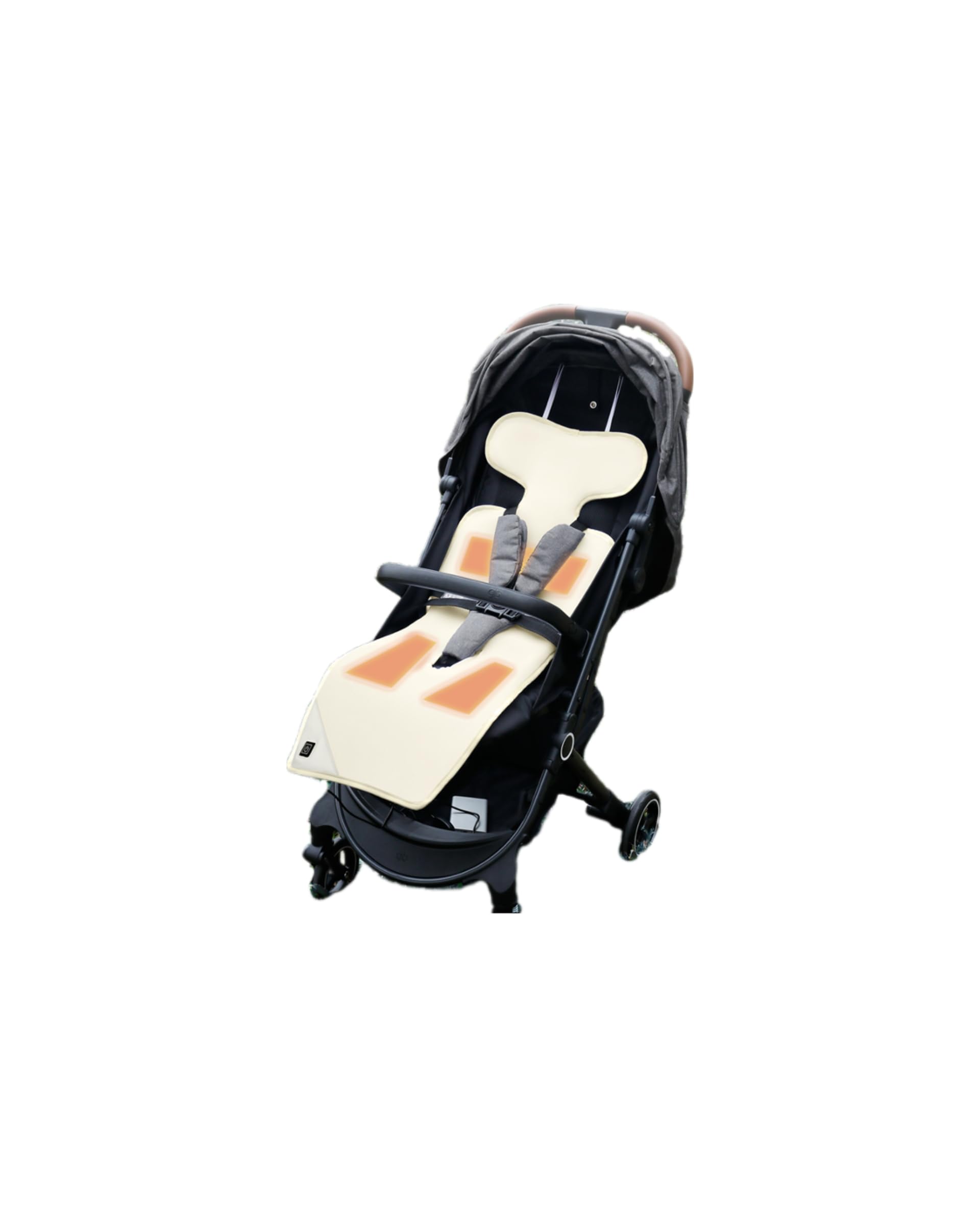Bebena Baby Stroller Liner Heating Pad Cushion Universal Fit for Most Strollers, Car Seats, Highchairs, Bouncers, and More (Beige)