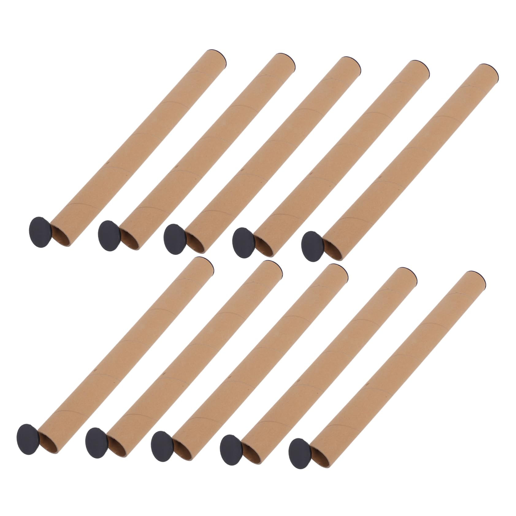 Garneck 10 Pcs Kraft Paper Tube Packaging Document Storage Mailing Tubes Caps 50x5cm for Shipping