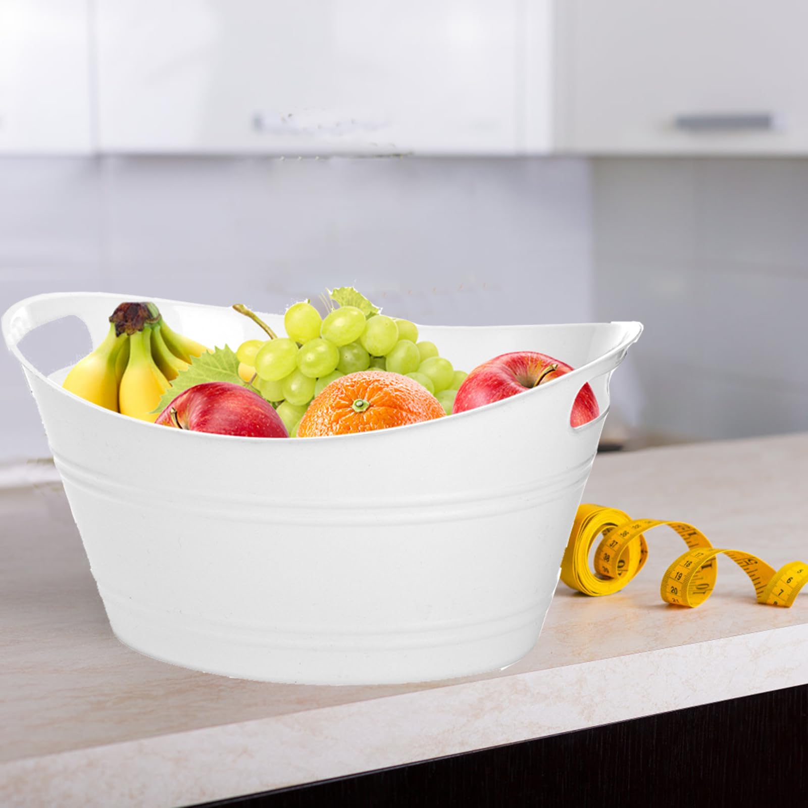 Paquete de 4 tinas ovaladas de almacenamiento, cubo de plástico para vino de 4.5 litros, cubo de hielo, bañera de fiesta para hielo, cerveza, vino, cubo enfriador de bebidas para bar, contenedor enfriador de bebidas champán para uso en interiores y exteri 7