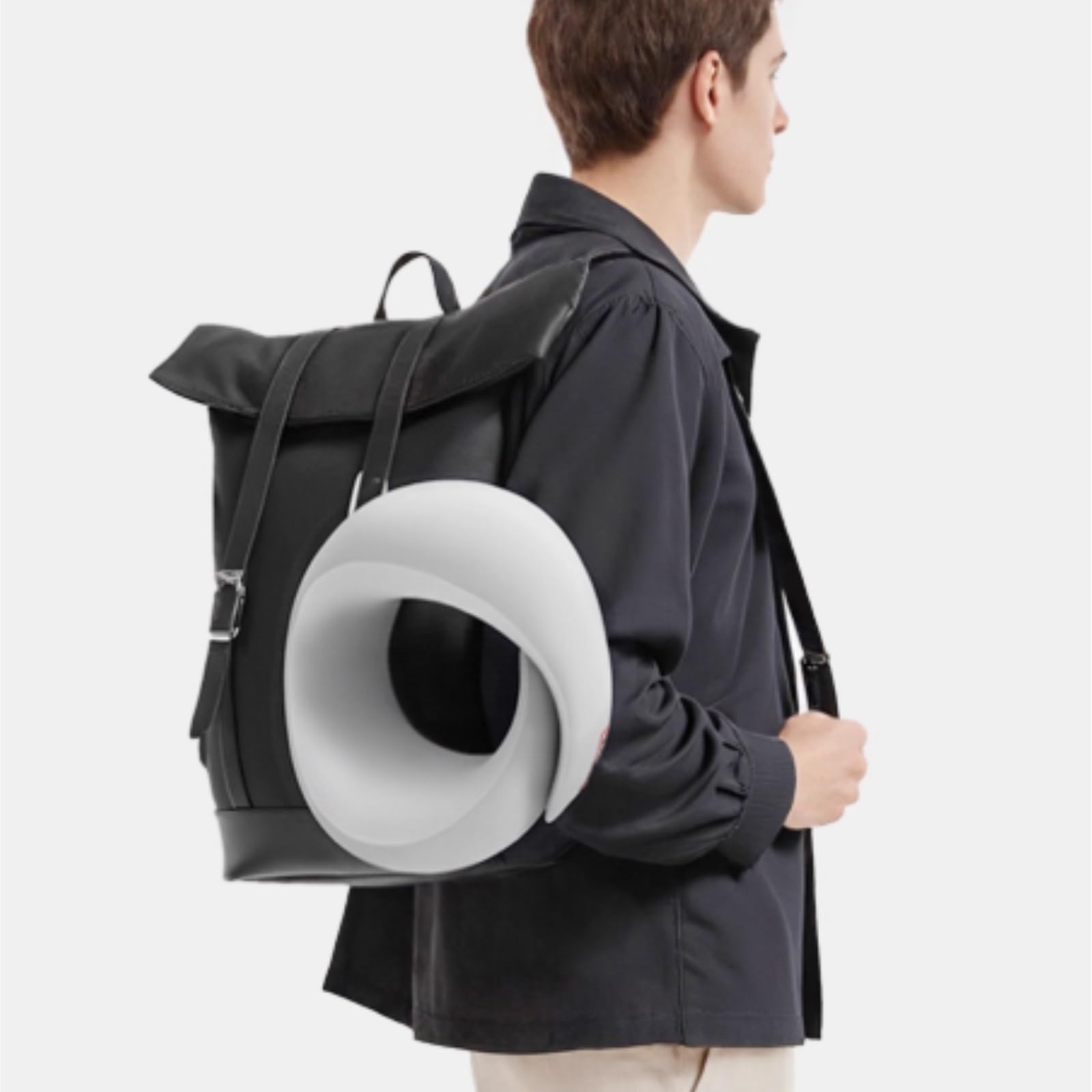 Cuscino da Viaggio per Aereo Auto E Treno Cuscino for Ufficio A Forma di U, Supporto for Il Collo da Viaggio(White)