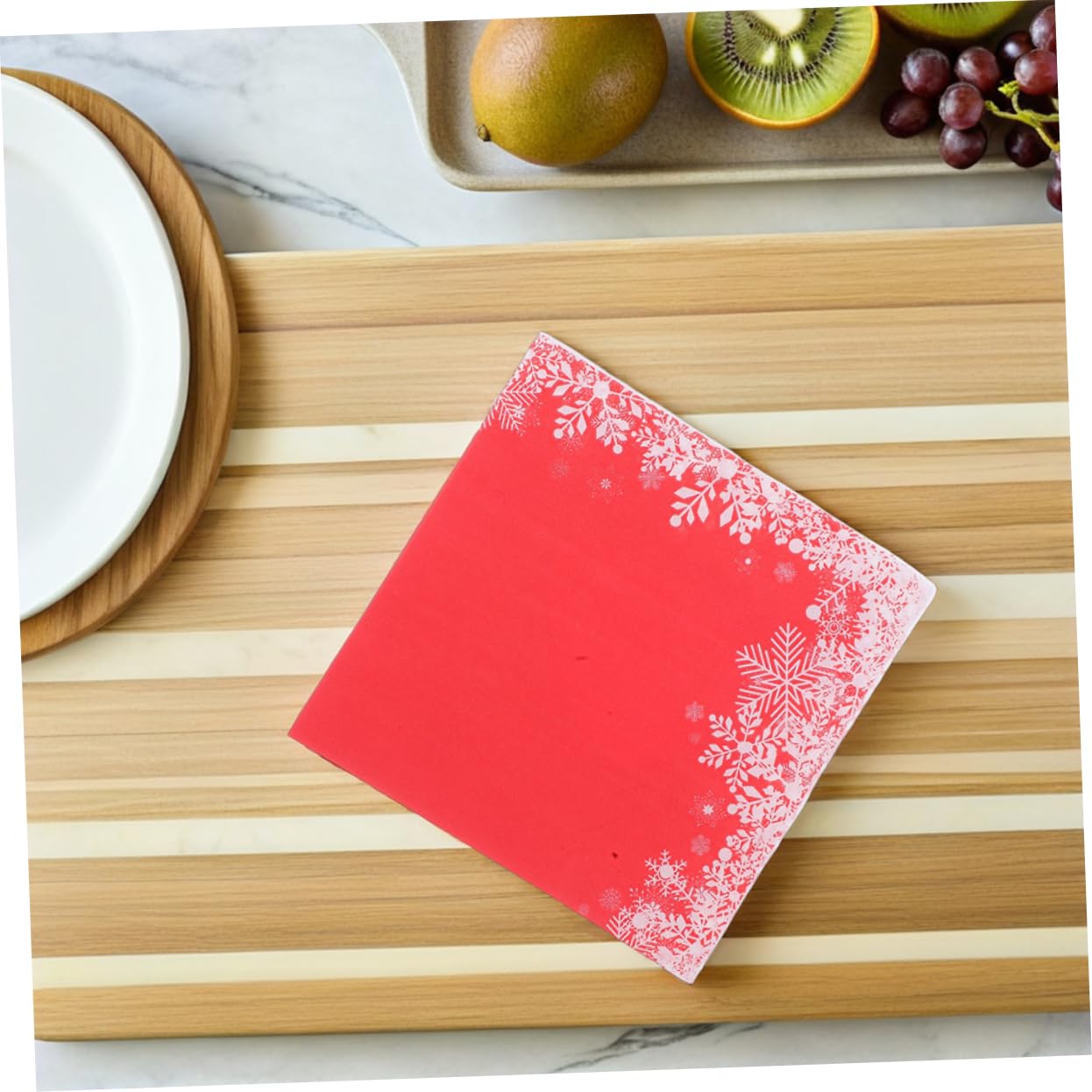 Beaupretty 120stücke Papierservietten mit Schneeflockenmotiv für Festessen Einweg-weihnachtsservietten Dekorativ Rot für Empfänge und Hochzeiten
