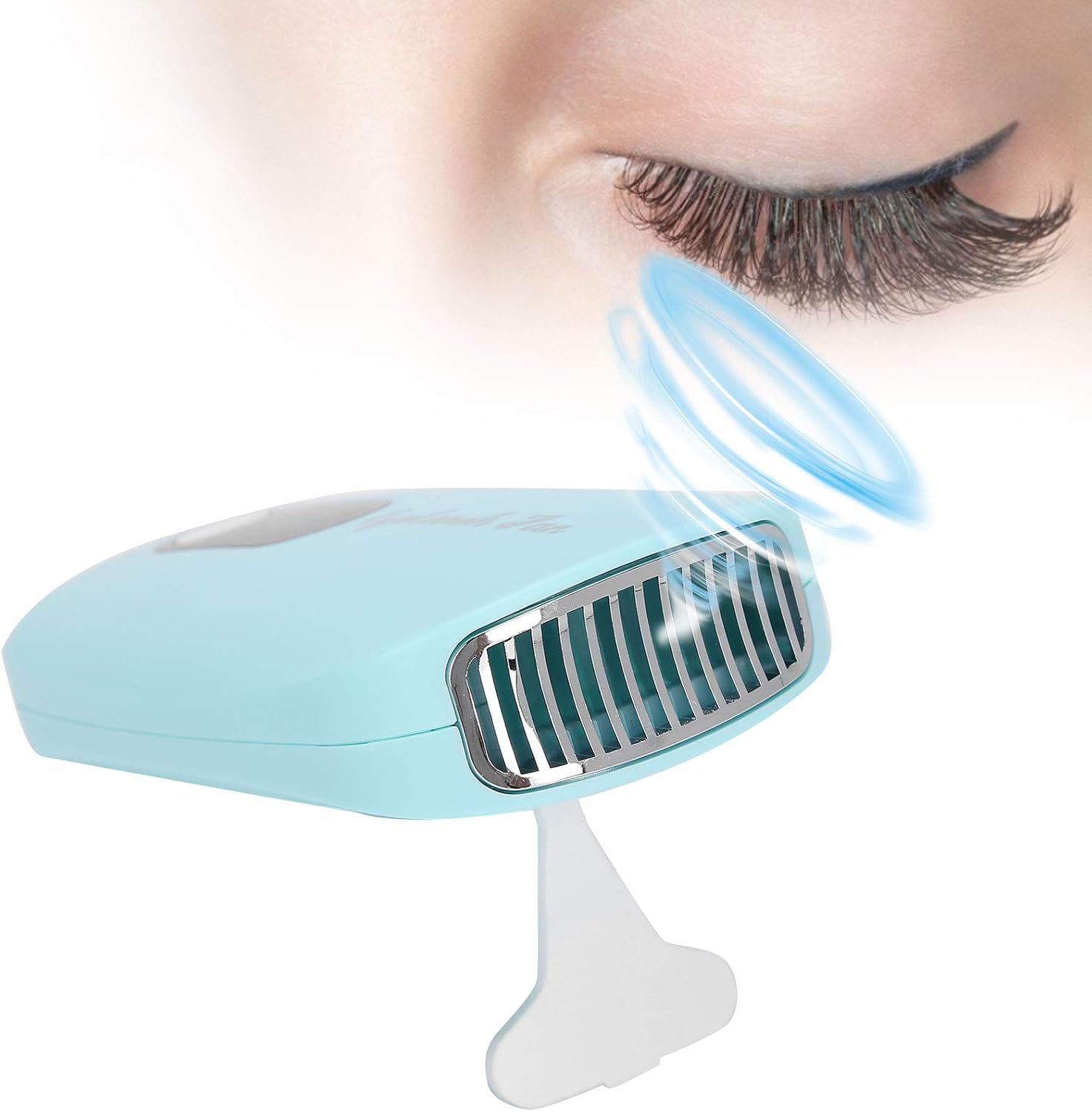 Eyelash Fan, Mini Portable Lash Fan for Eyelash Extension Handheld Rechargable USB Grafting Eyelashes Blow Dryer Black Blue(Blue)
