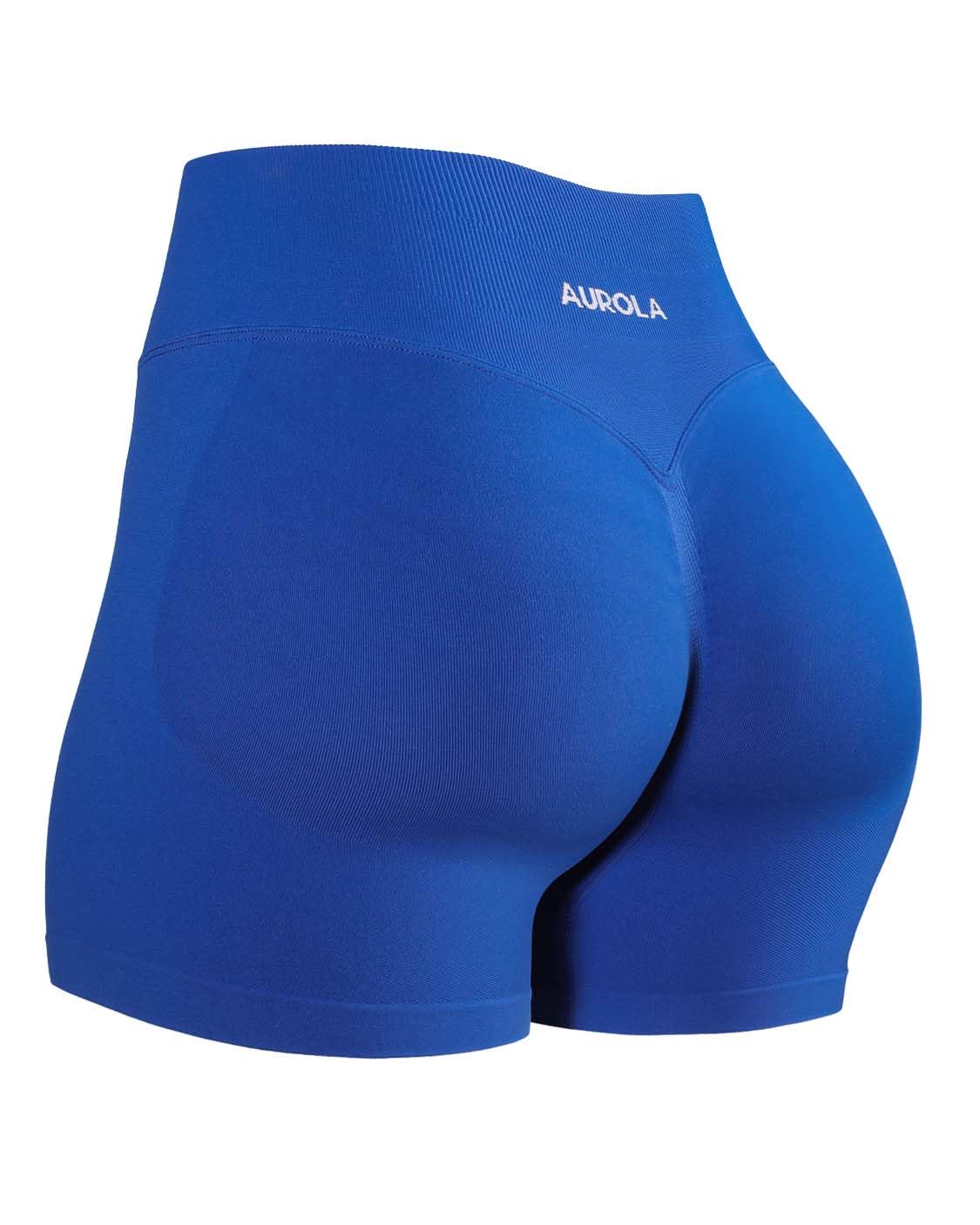 Influence Workout Shorts for Women,2.5 3.5 4.5 5.5 6.5 No Roll Up Squat Proof Scrunch Seamless Compression Gym Short, Klein Blue, X-Small-image-37