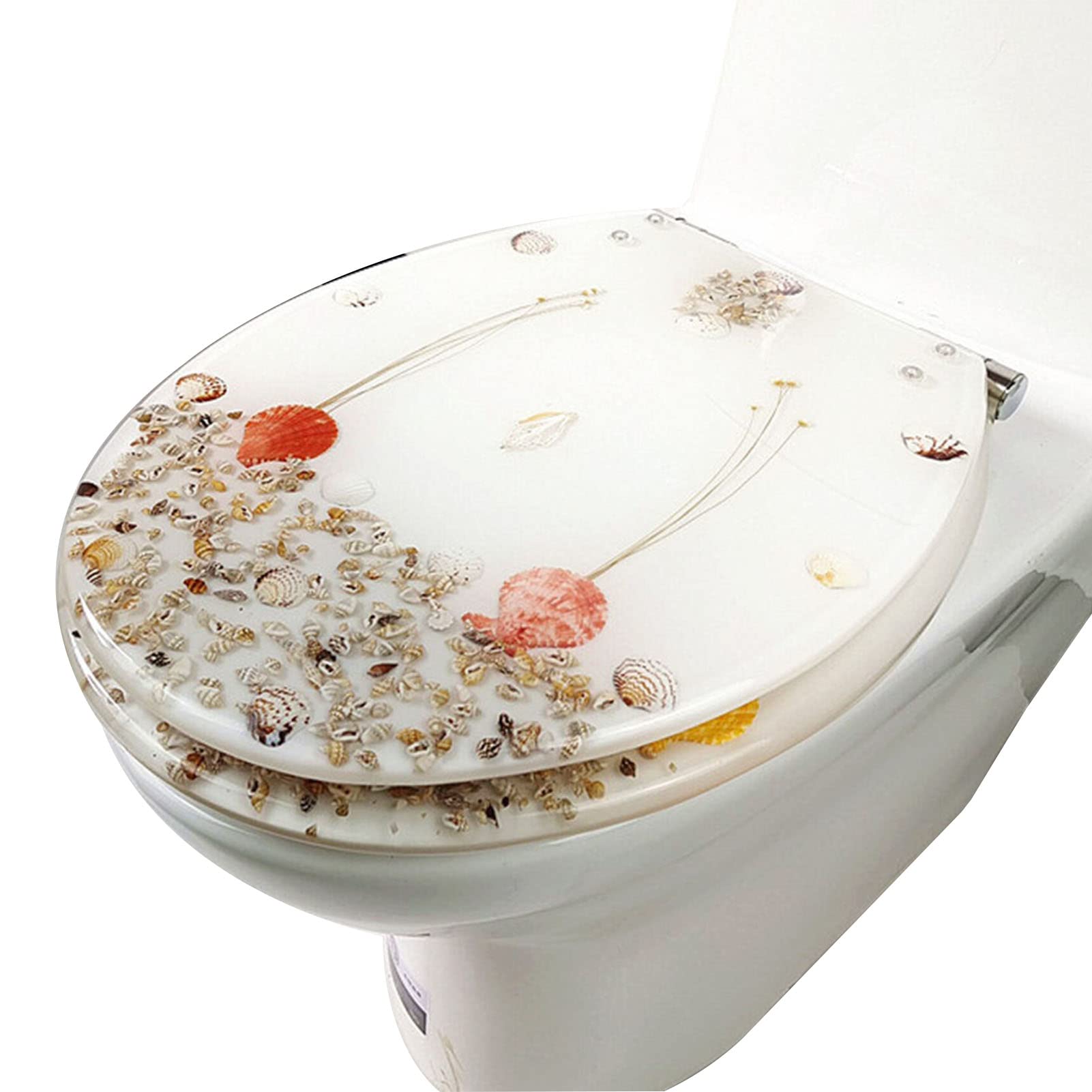 Dxpsxjl C Soft Lose Lose Toilet Seat, Quick Release Lid, Easy Lean Install Install Hinges Adjustable Fit, Lightweight, Durable, Portable, User-Friendly, Ompact, Oval