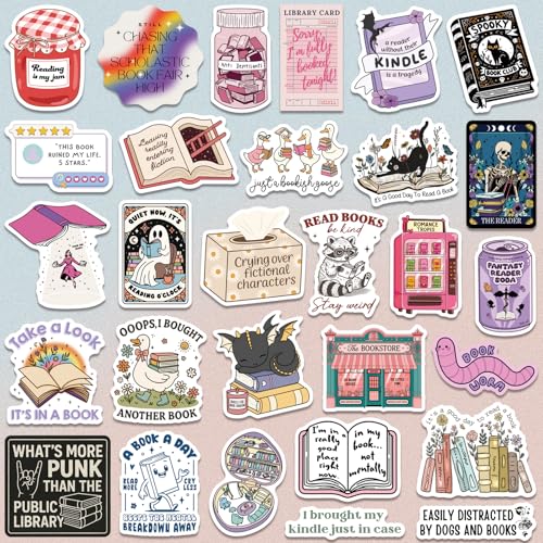 image for LakoArt 300 PCS Book Stickers for Kindle, Bookish Sticker Pack Reading