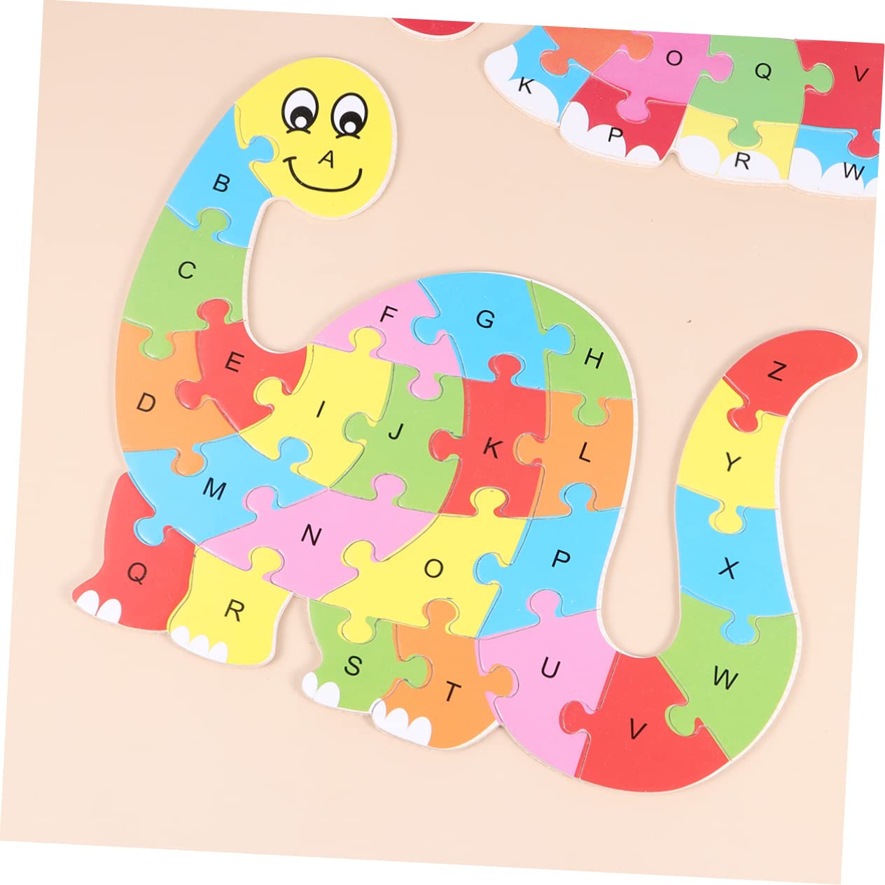 Rompecabezas del Alfabeto para Niños Forma de Animales, 2 Juegos de Puzzles de Plástico sin Bordes, Educativos y Seguros para Niños Pequeños