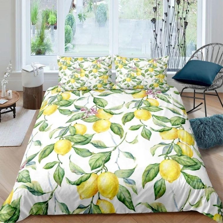 Housse de couette 220x240 jaune pour illuminer votre chambre d'adulte