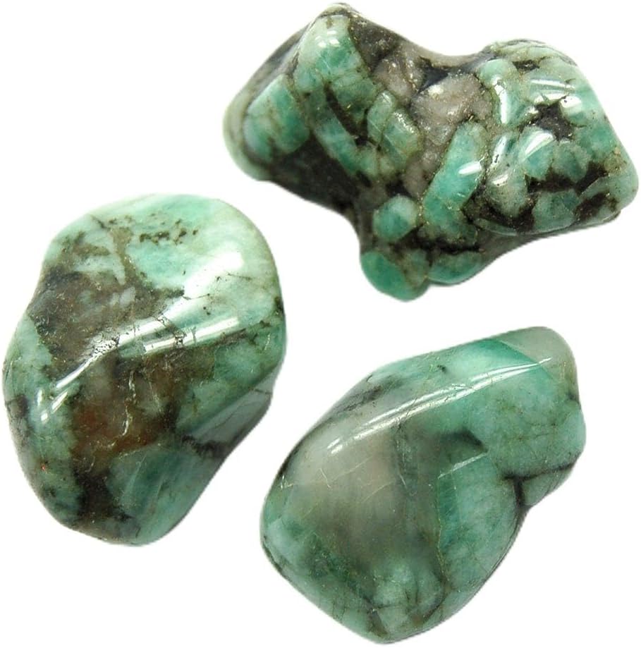 Pachamama Essentials Emerald Tumbled Stone for Love, Compassion, Abundance, Heart Chakra, Reiki, Energy Healing (15-25mm)