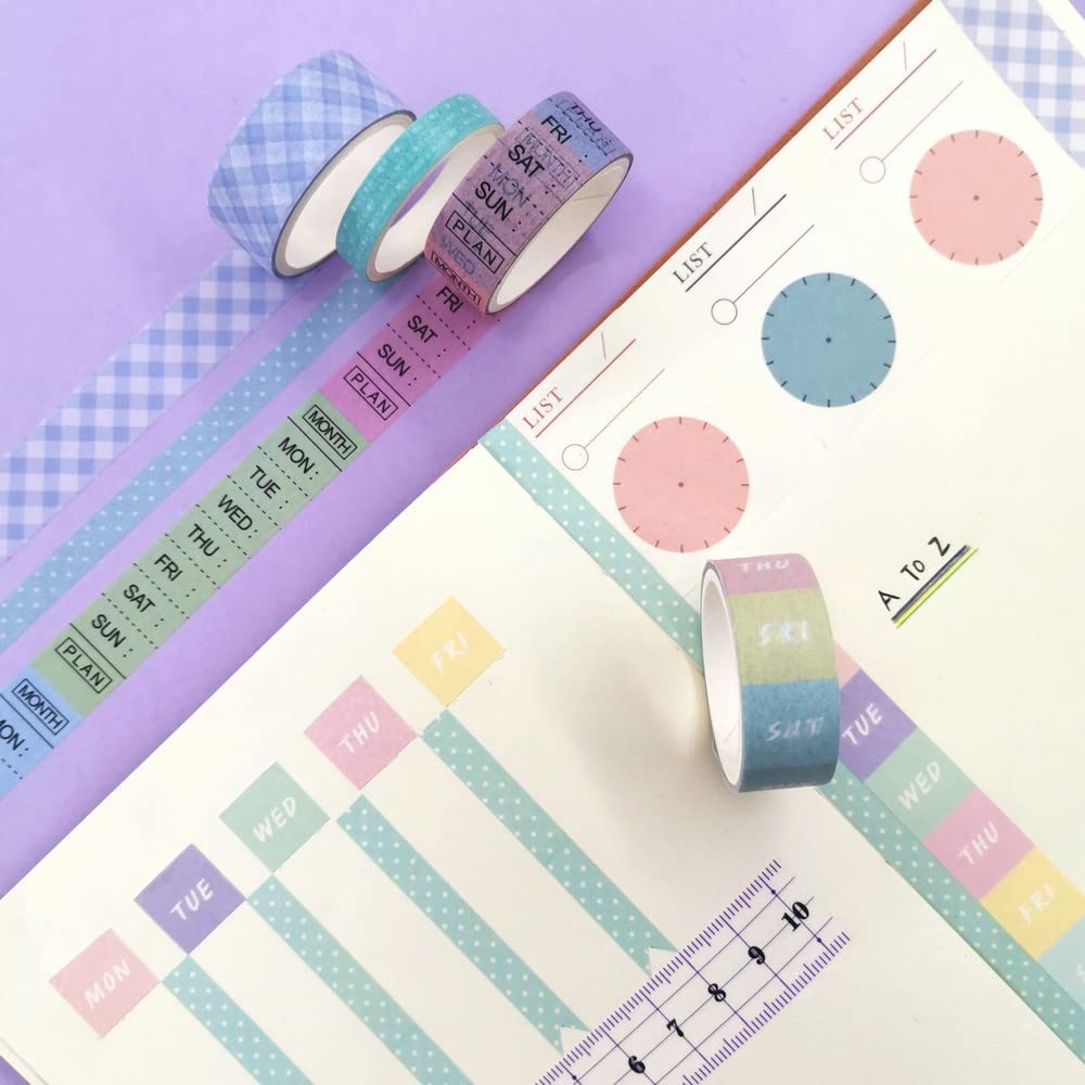 Gadpiparty 4rollen Washi Tape Für Büro-planung Un Produktbild-Vorschau 3