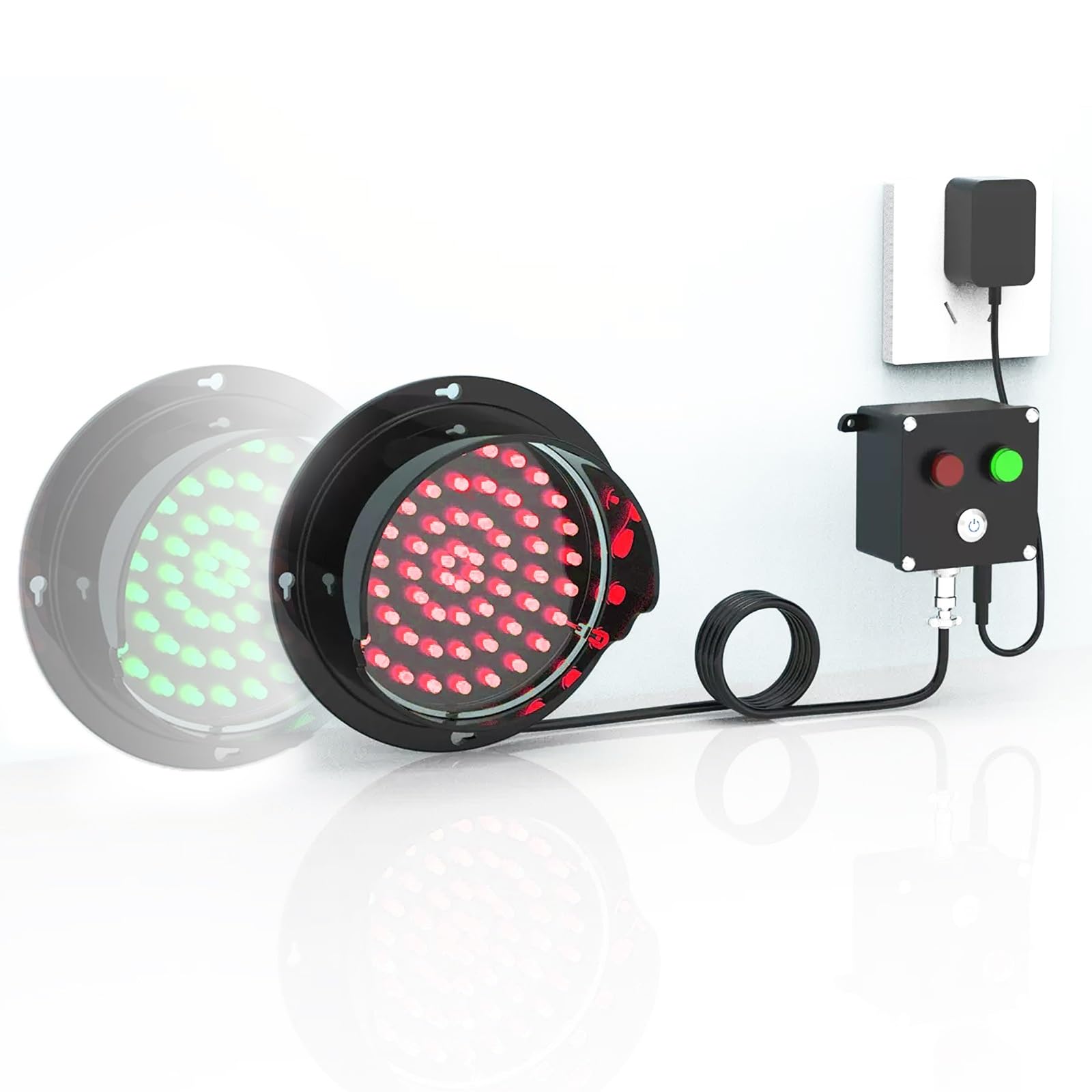 GQMYCDM LED Loading Dock Traffic Lights, Red/Green Two-Color Traffic Stop Light, Wall Mounted Indicator Warning Light, IP67 Waterproof for Mounting