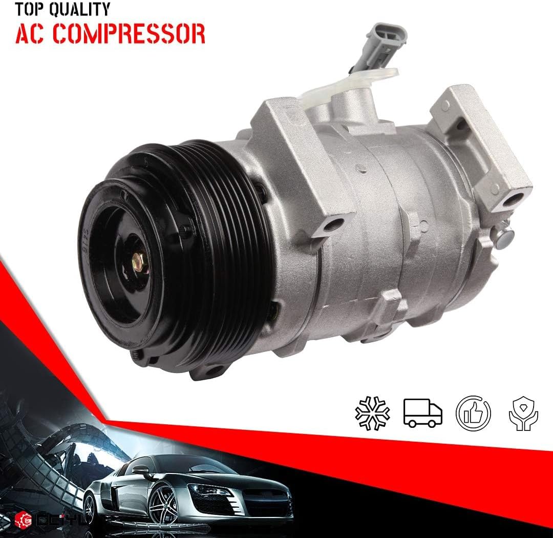cciyu Air Conditioning Compressor Fit for GMC Savana 1500 2500 3500 for Chevy Express 1500 2500 3500 2003-2010 Replaces AC Compressor for Car