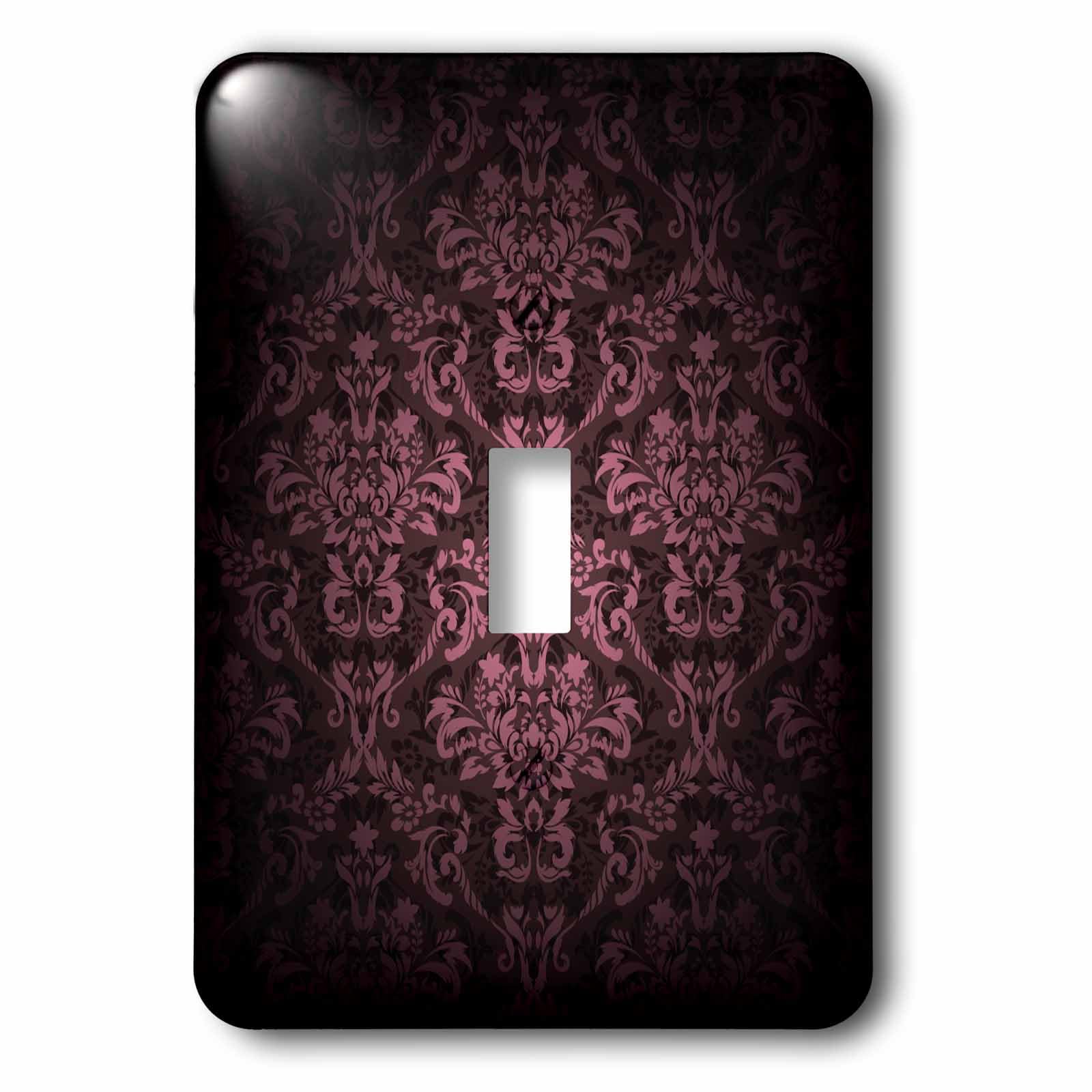 Interrupteur à bascule simple motif damas violet aubergine lsp_153076_1