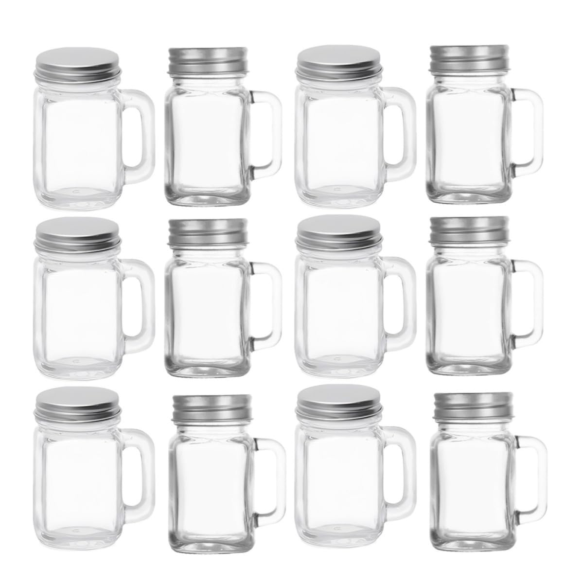 16 Stück Kleine Glasfläschchen 60ml mit Griff, Dicht Verschließbar