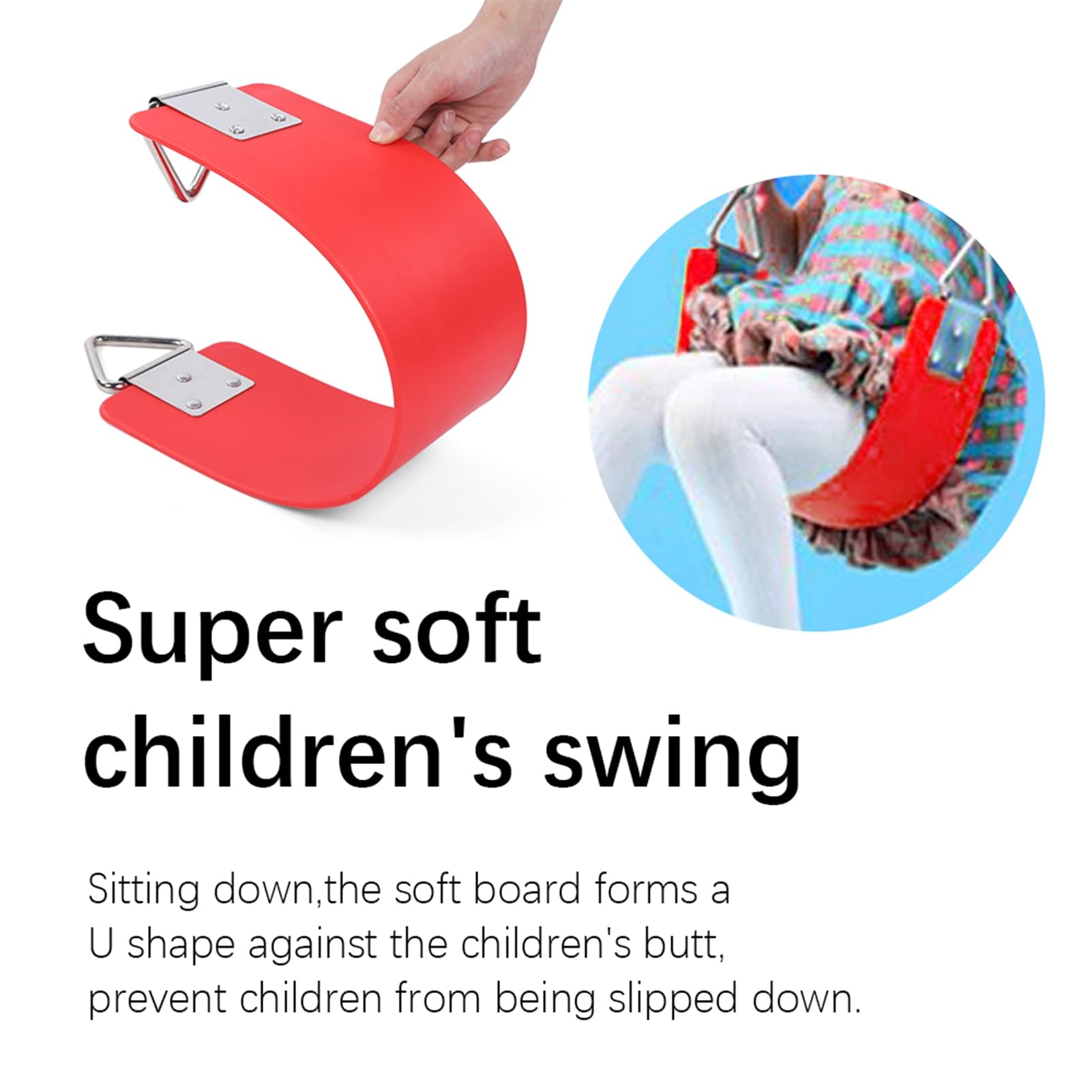 Changor Columpio para Niños, Asiento de Columpio Suave de EVA para Parque Infantil, Jardín, Diversión Al Aire, Diseño Antideslizante Seguro, 77,2x15x7mm, 1 Unidad