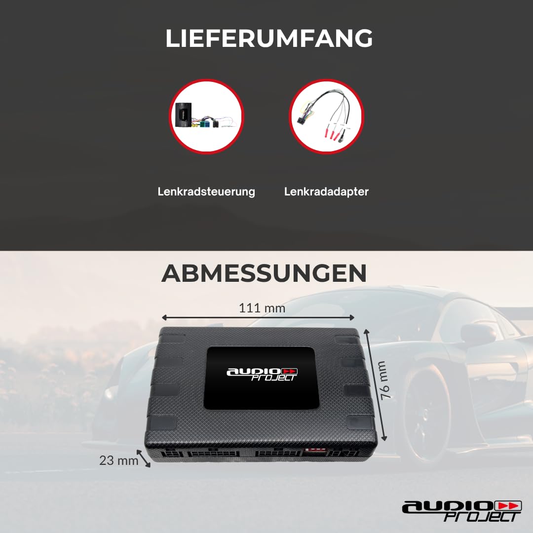Audioproject A400.3-19 - CAN Bus Adapter + Basis Lenkradfernbedienung für FIAT Ducato 8 ab 2021 mit 5 Zoll 7 Zoll oder 10 Zoll für Autoradio Pioneer Kenwood JVC Alpine u.a.