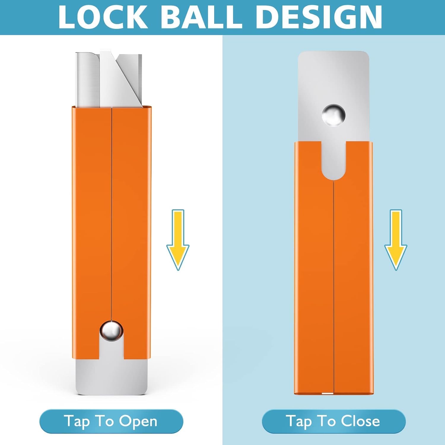 DIYSELF Box Cutters, 48 Pack Letter Openers, Mini Utility Knife, Razor Knife with Single Edge Razor Blade, Box Cutter Retractable for Office, Home, Warehouse, School, Box Cutter Knife (Orange)