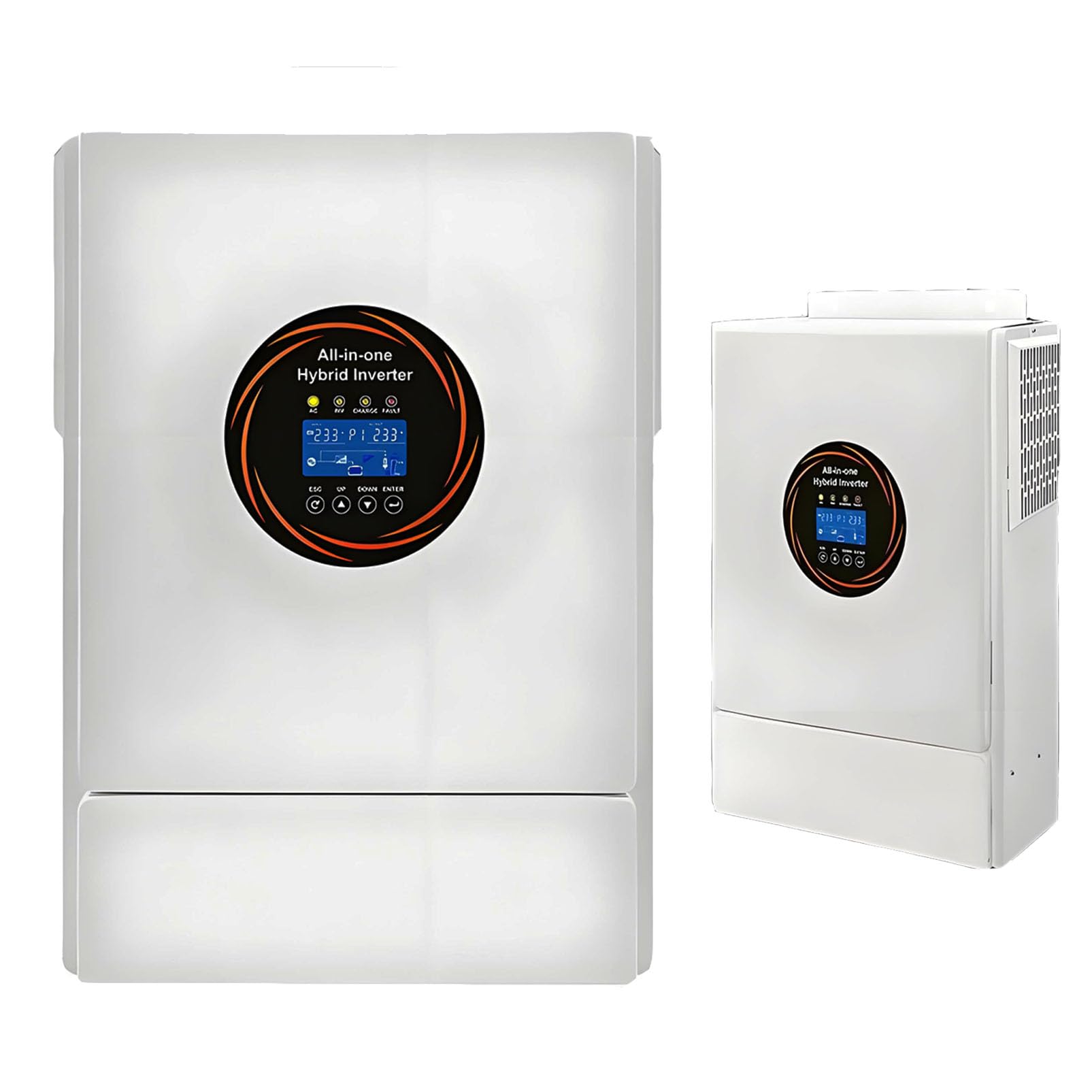 Inversor Solar híbrido de 5500 W, Onda sinusoidal Pura de 48 V a 110 V/220 V, Controlador de Carga MPPT de 120 A Integrado, Compatible con Carga Solar, de Servicios públicos y de generador
