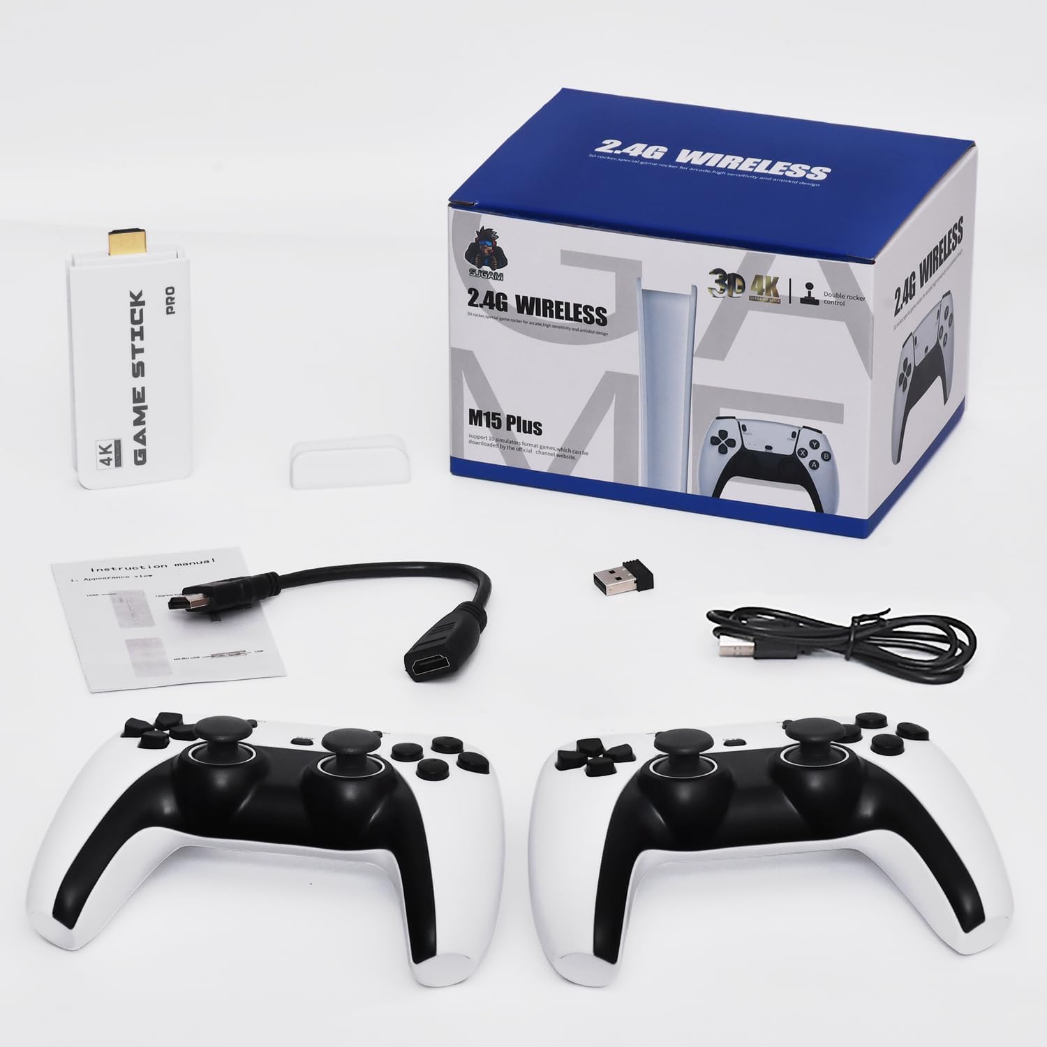 Retro Game Stick 4K HDMI – 20,000+ Classic Games, 23 Emulators, Plug & Play Nostalgia TV Console with Dual 2.4G Wireless Controllers & 64GB Card for Kids & Adults