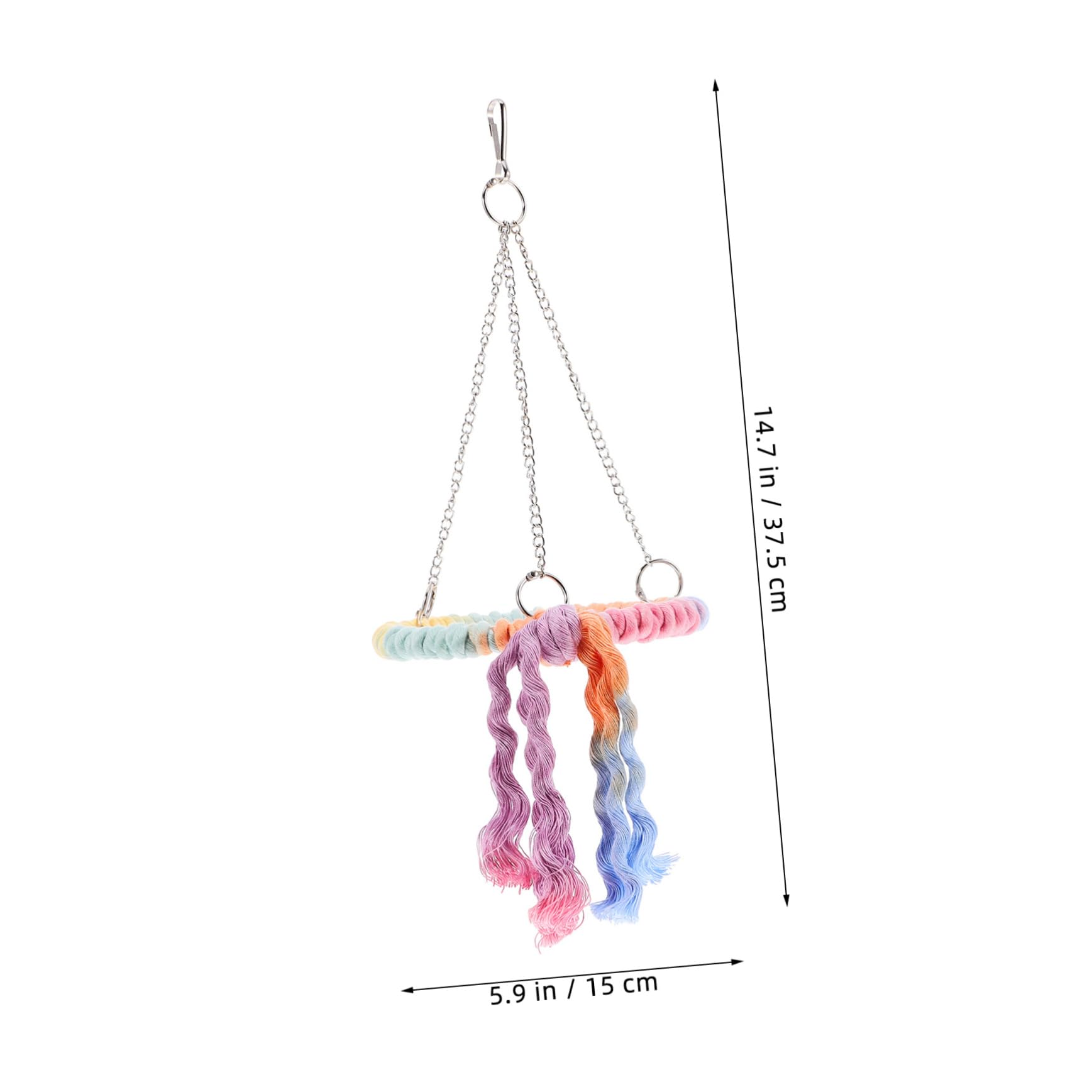 Garneck Bird Swing Hammock for Birds Braided Cotton Rope Ring Perch with Hooks for Parrots Parakeets Cockatiels and Canaries Easy Installation Fun Exercise