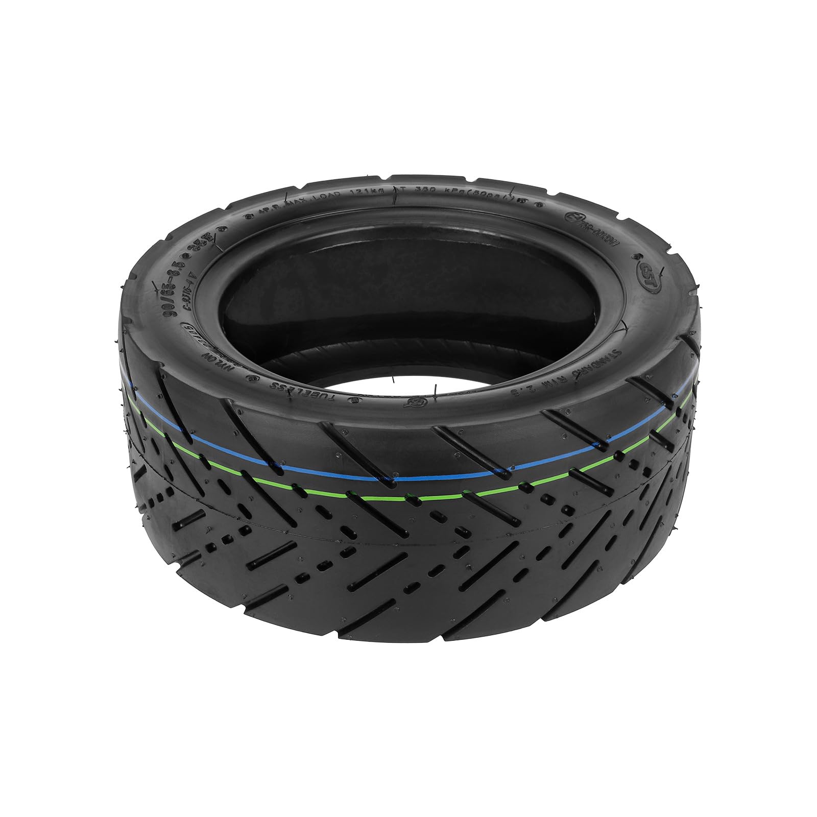 TREFAN Pneu de route auto-réparateur 90/65-6,5 - Pneu de route sans chambre à air, pneu gelée de 27,9 cm avec protection anti-crevaison en caoutchouc, convient pour scooter électrique de 27,9 cm,