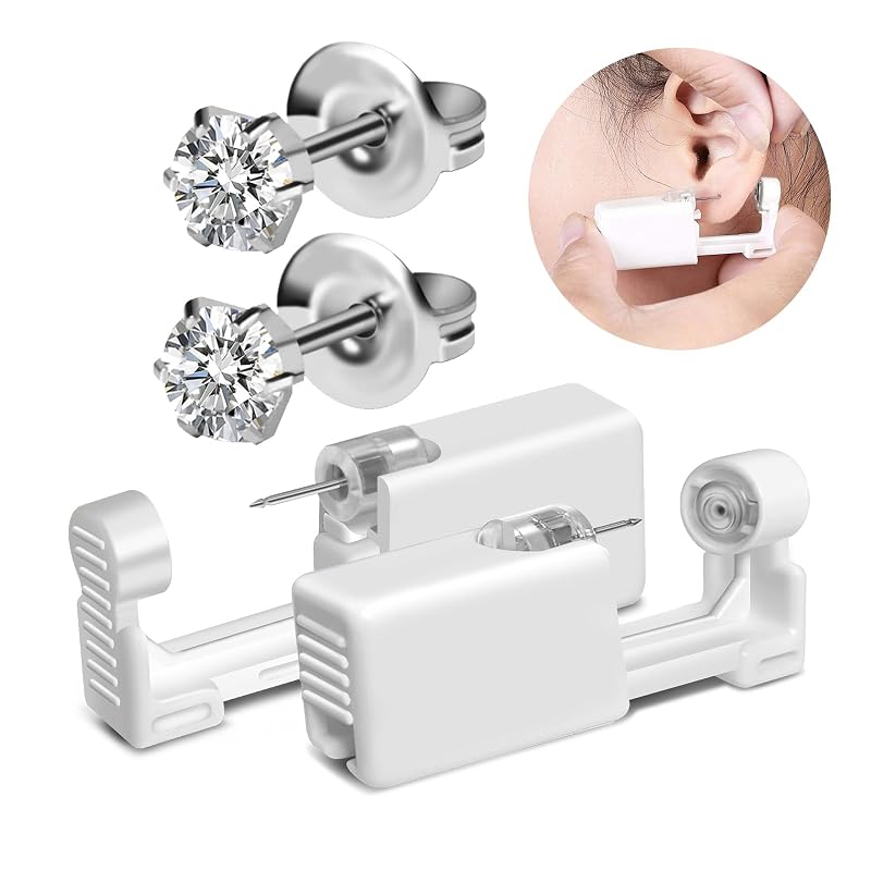 BeiLaiSun Kit para Piercing de Orelha com 2 Unidades, Brinco de Zircônia Cúbica 5 mm, Modelo 253#