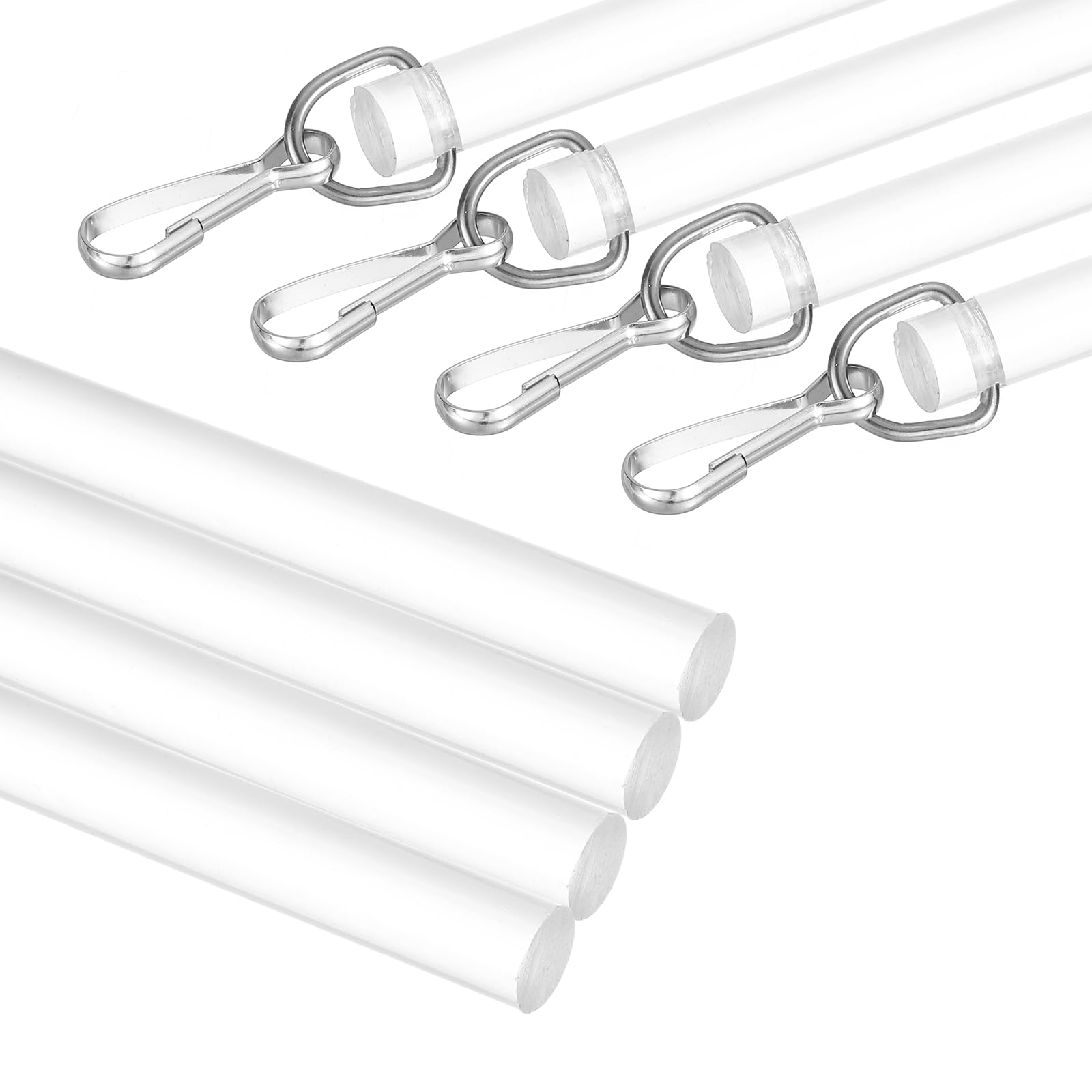 sourcing map 36" Acrylic Drapery Wand Curtain Pull Rod with Hook 4Pcs โ image 1