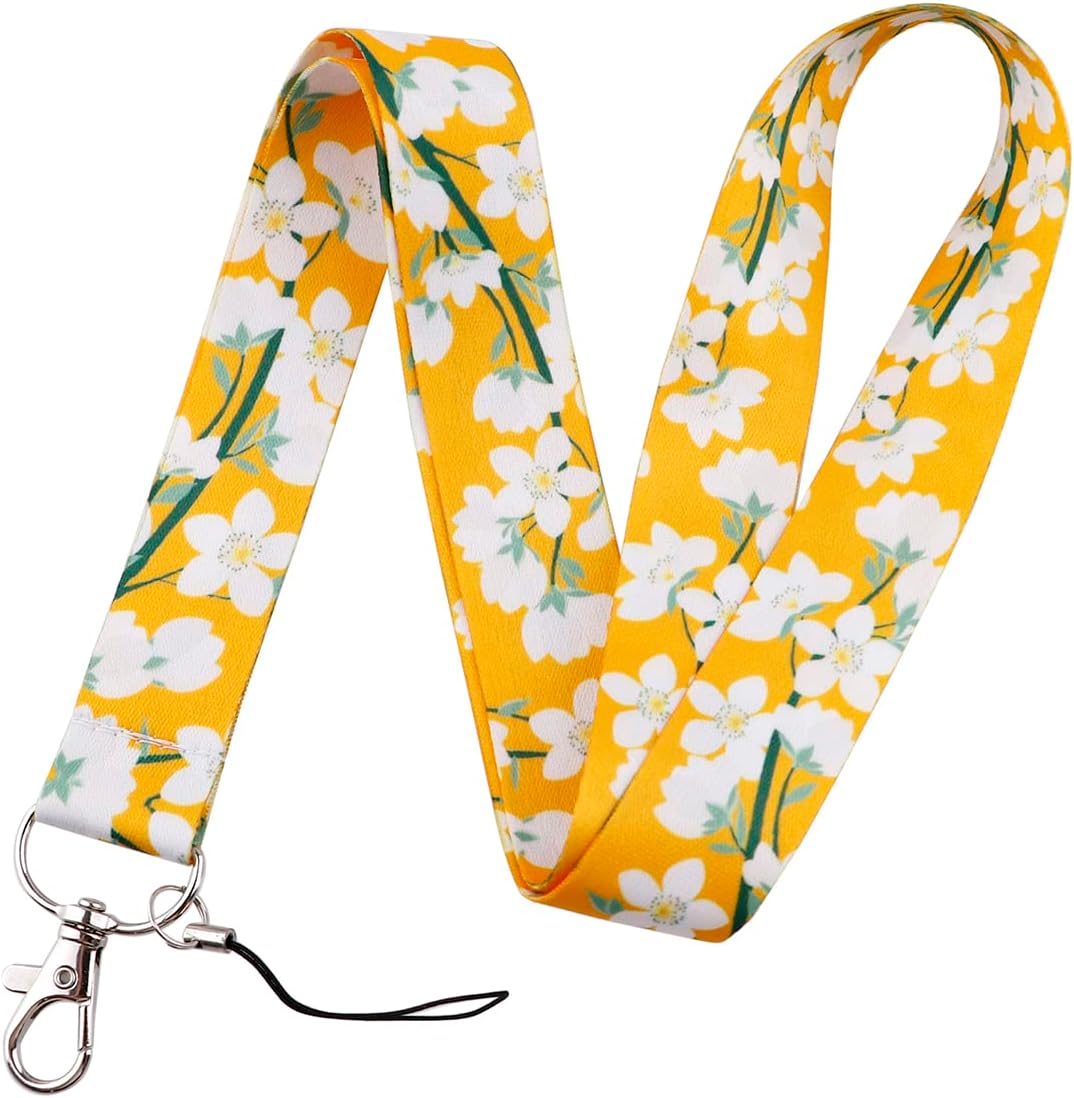 Sakura Lanyard,Beautiful Cherry Blossom Badge Holders for
