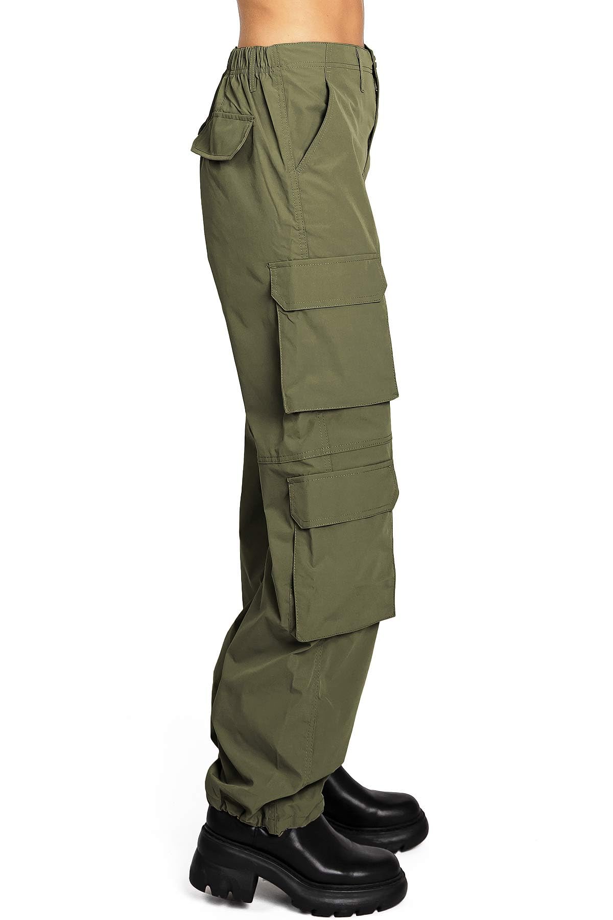 Love Tree Women's Juniors High Rise Skater Cargo Pants (Olive, Large)