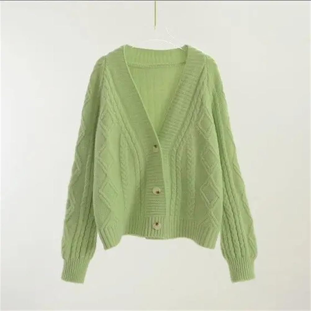 Autumn Winter Women's Knitted Cardigan Jacket Short Sweater