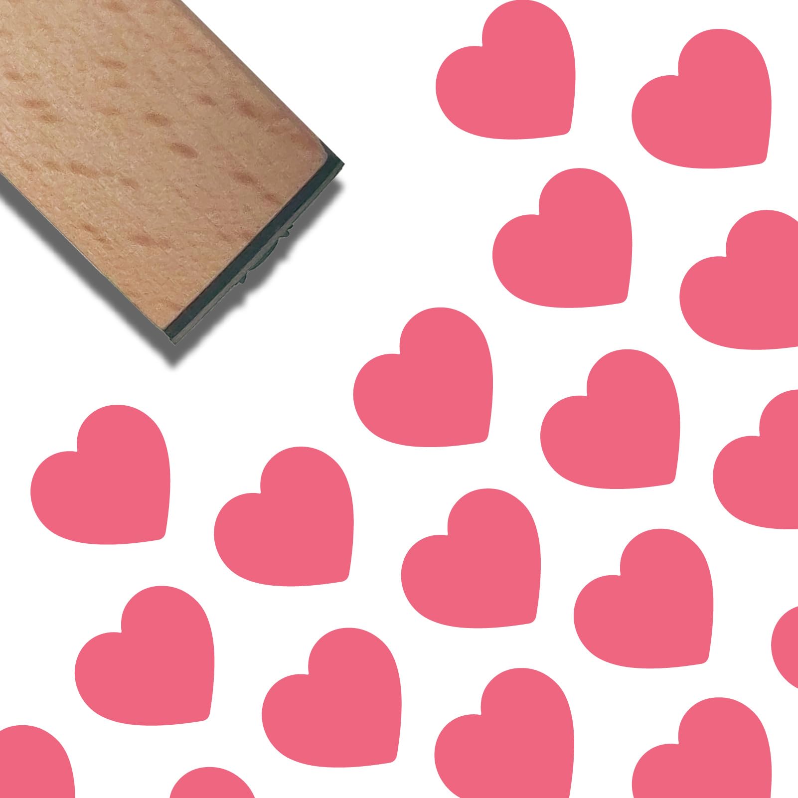 CRASPIRE Mini Wooden Rubber Stamp 3/5 Inch Heart Love Valentine's Day Pattern Small Wood Stamps Vintage Reusable Print for DIY Craft Card Scrapbooking Journaling Albums Cards Making Planner Envelope
