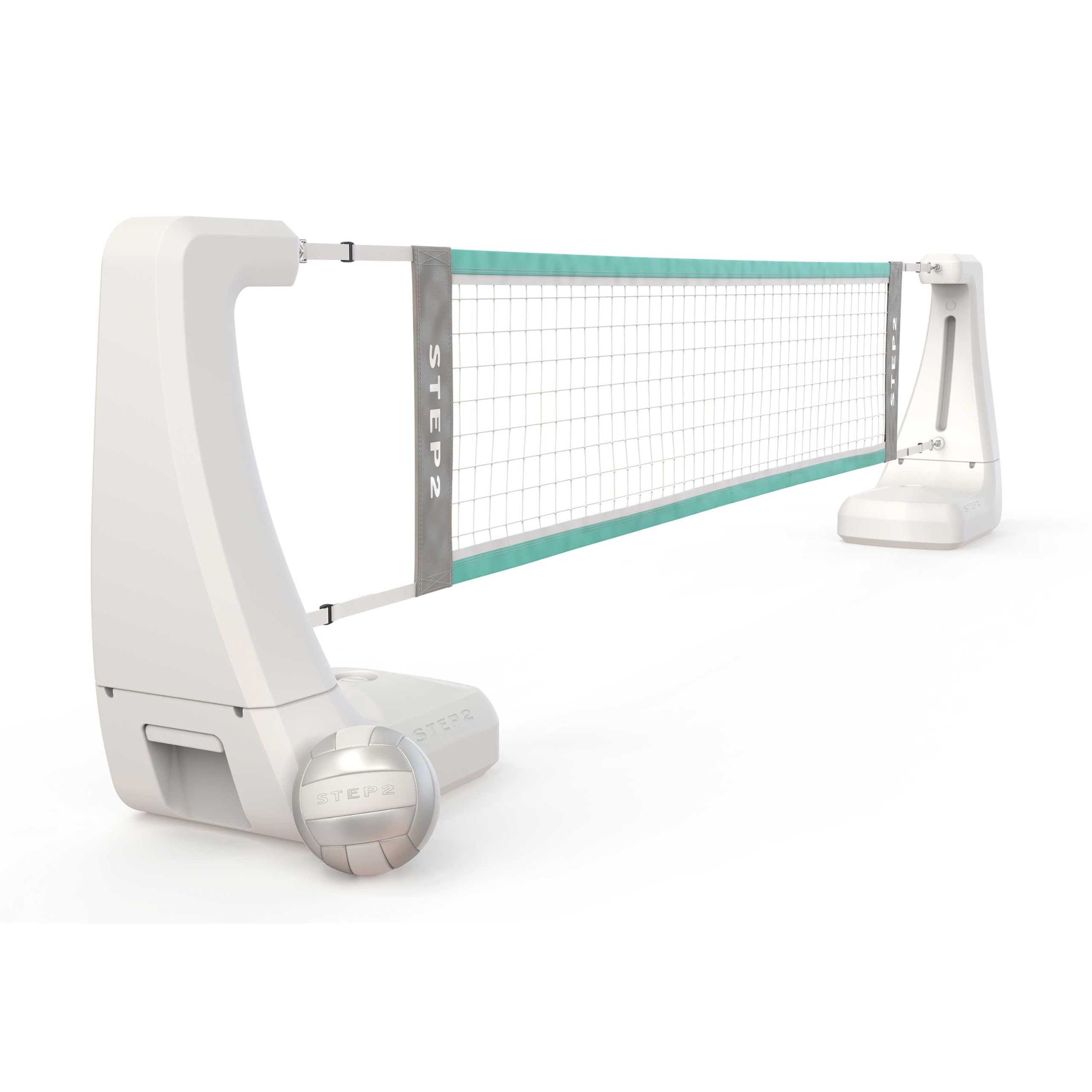 Step2 Vero Pool Volleyball Net, Outdoor/Indoor Waterproof Patio Furniture, Made of Durable Plastic, 15-25 Feet, White