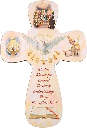Cruz de pared colgante de paloma del Espíritu Santo, 5 1/2 pulgadas
