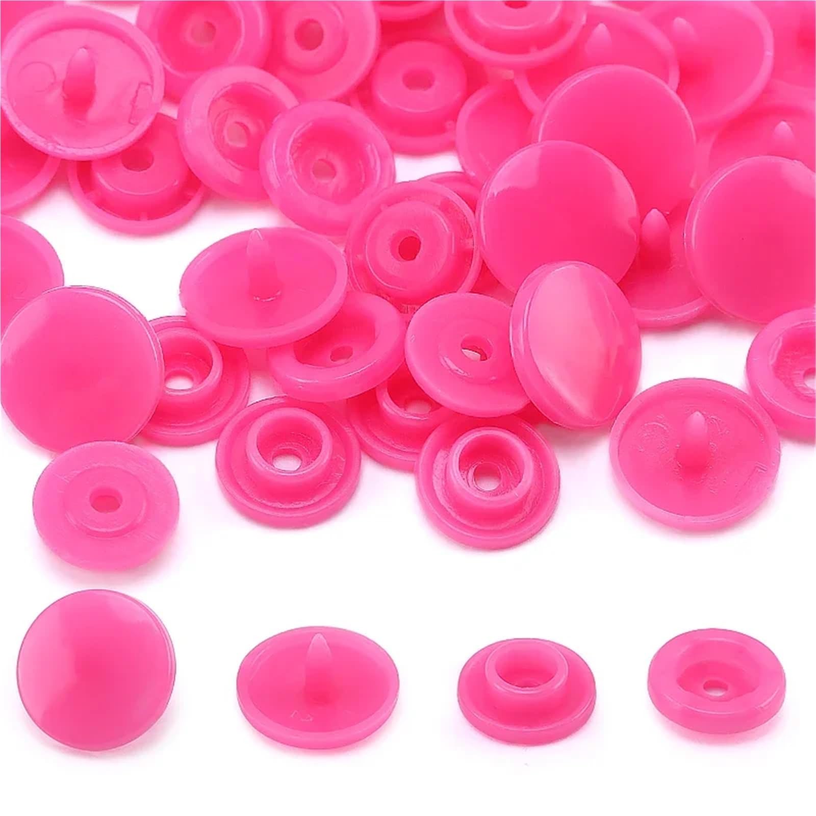 Press Studs Snap 500Set T5 Plastic Snap Buttons for Clothing DIY Garment Press Stud Fasteners Used to Kids Diapers/Bibs/Bags/Folder/(Rose)