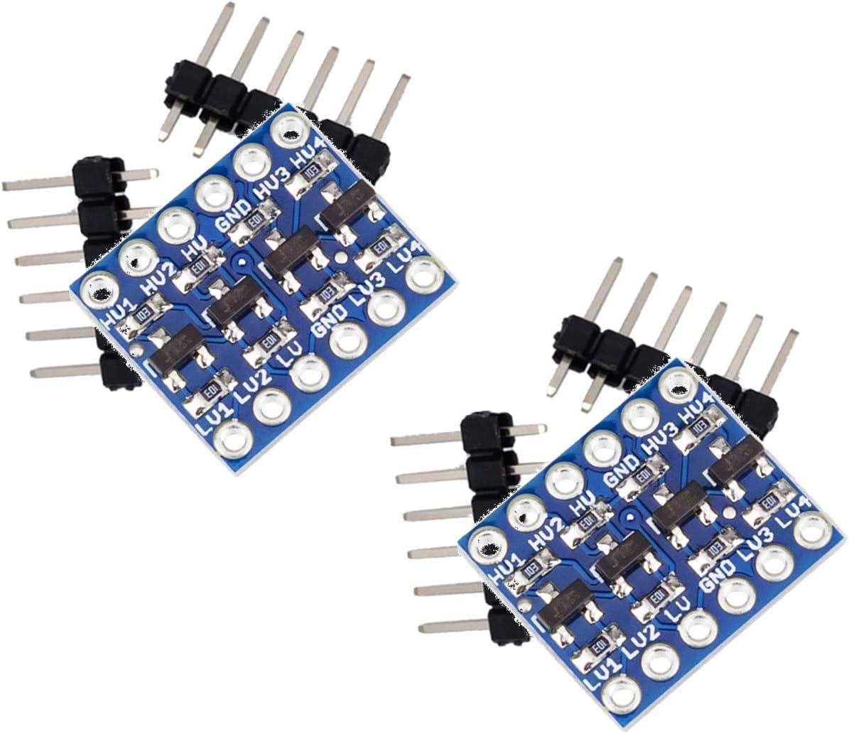 RIV International 2 Pcs IIC I2C Bi-Directional 5V to 3.3V Logic Level Converter Shifter Module for Arduino