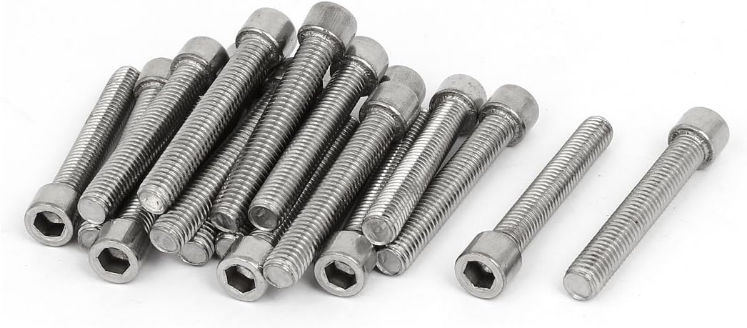 Aexit M8x50mm 304 Quality Parts Stainless Steel Fully Thread Hex Socket Cap Head Screws Bolts 20pcs Model:84as421qo409