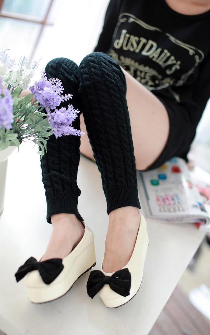 Scaldamuscoli Lunghi Per Donne - Caldi Calzini Al Ginocchio Per Stivali E Inverno, Vari Colori - Foto 5