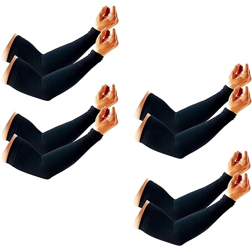 PFFY 4 Pairs UV Protection Cooling Arm Sleeves for Men and Women UPF 50 Sun Sleeve