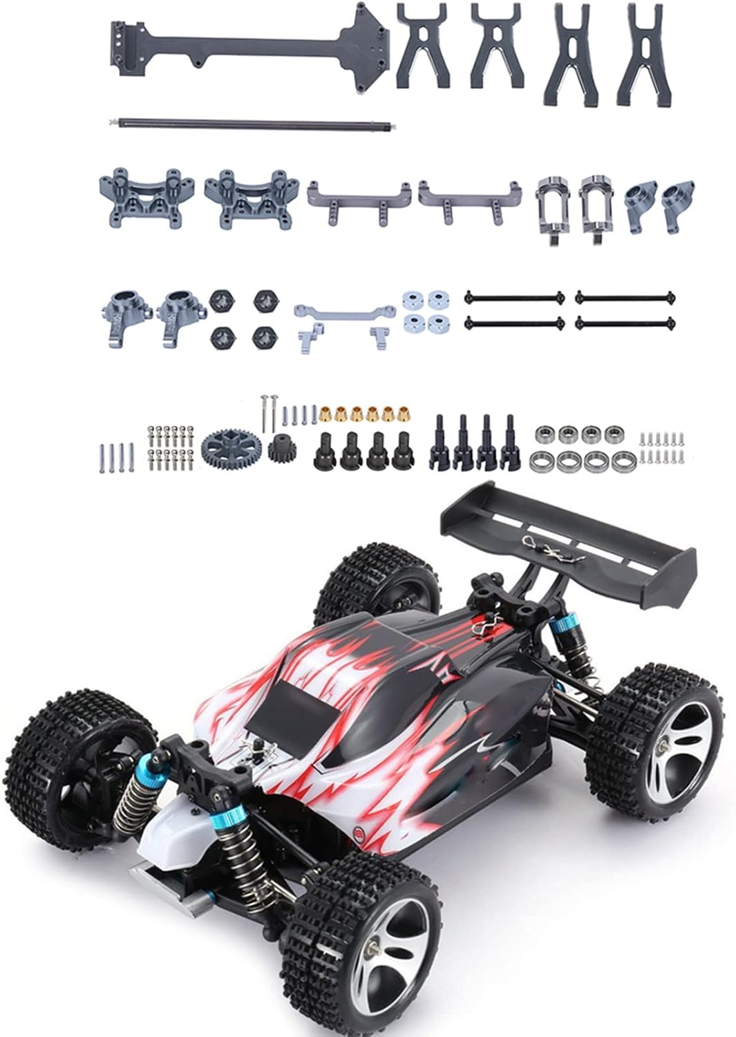 Upgrade Spare Parts Kit, Central Drive Shaft Steering Linkage Swing Arm Fit for A959 A969 A979 K929 1/18 RC Car (Ti Color)