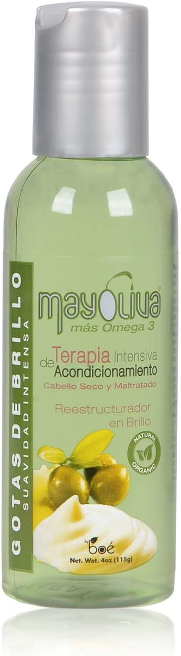 Mayoliva Anti Frizz Serum for hair 4OZ (115 grams) - Hair shine serum, smoothing serum for hair, leaves hair soft and nourished