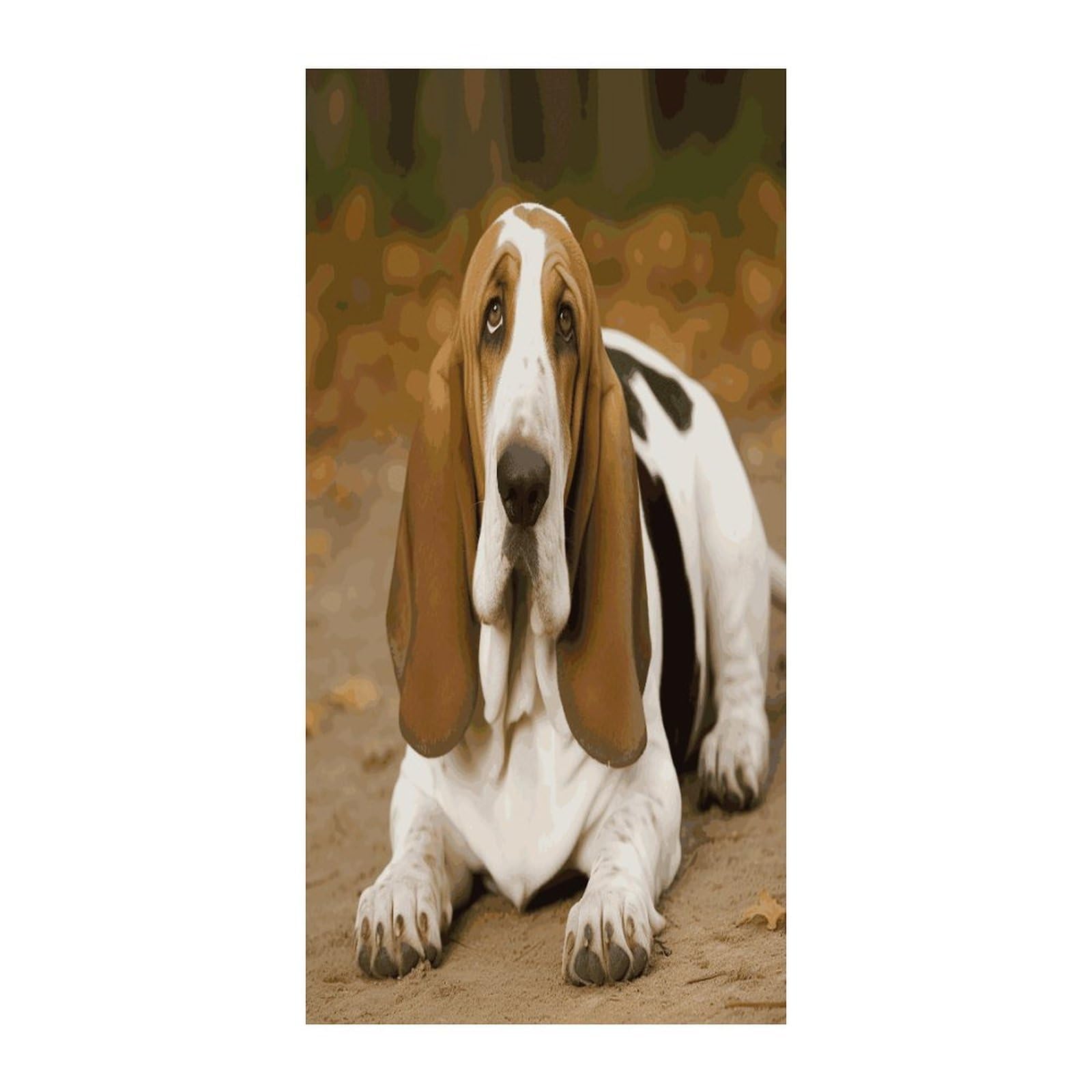 Fekiloot Style Basset Hound Door Curtain Room Divider Curtains