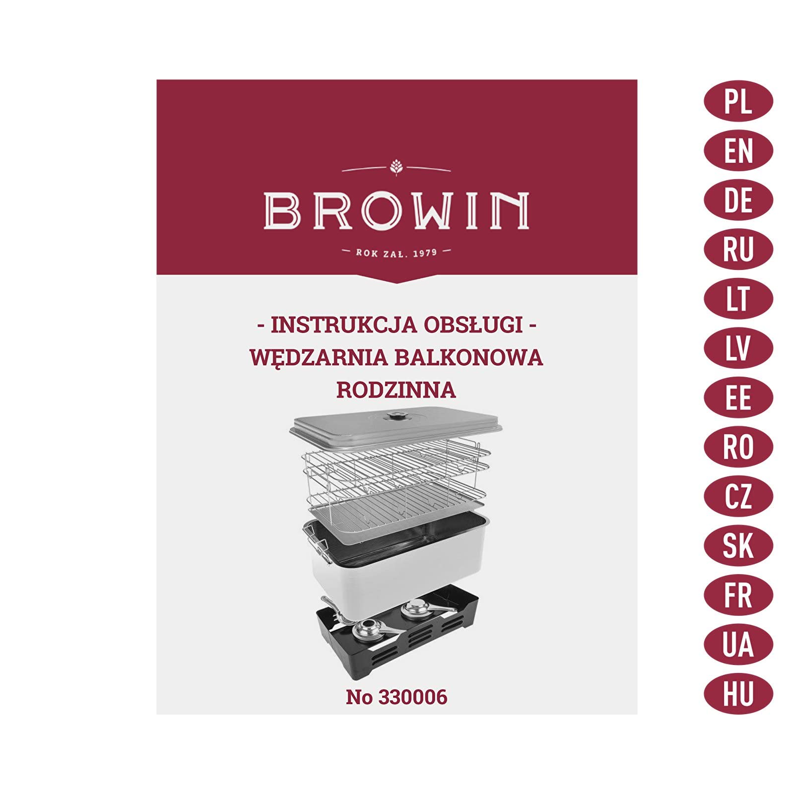 BROWIN Edelstahl Tischräucher-Set mit Thermometer 330006 | rostfrei | Tischräucherofen | Fisch & mehr Grillen und Räuchern | Camping-Zubehör
