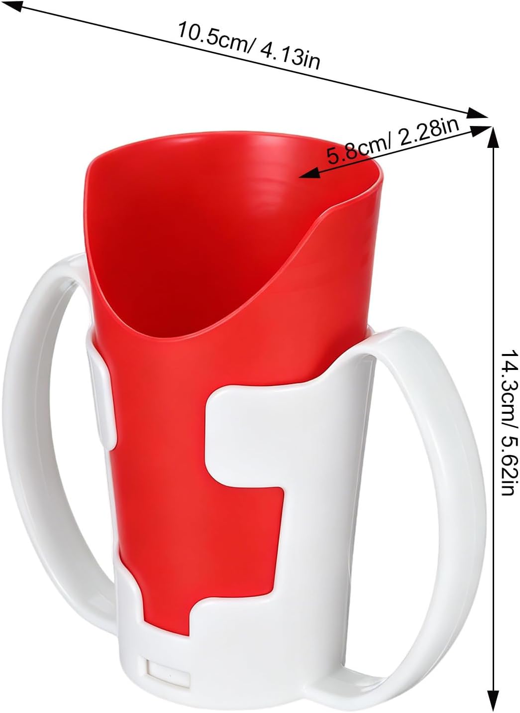 Nosey Cup with Handles, U Shaped Cutout, Plastic Drinking