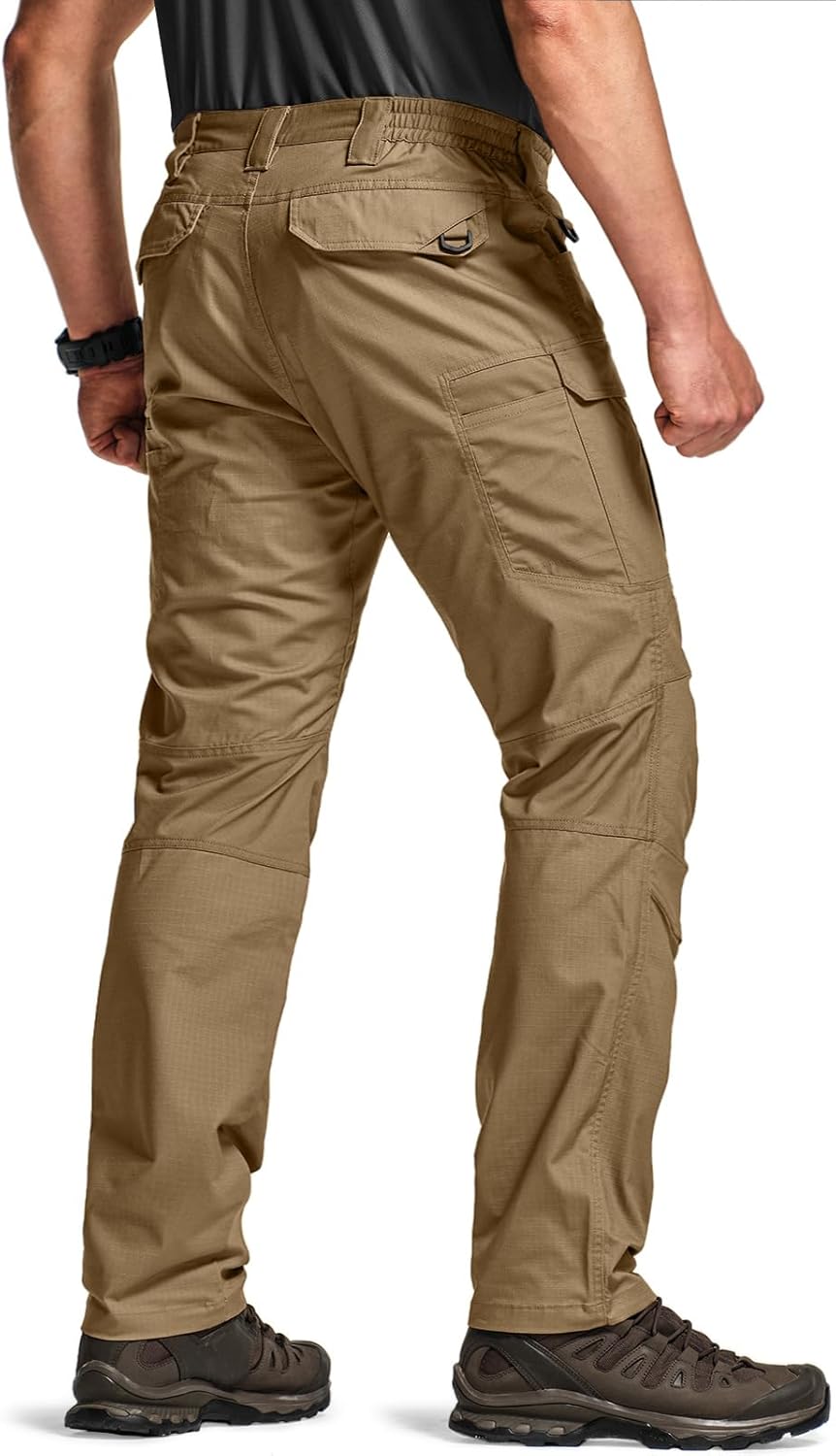CQR Men's Flex Stretch Tactical Pants, Water Resistant Ripstop Cargo Pants, Lightweight EDC Outdoor Work Hiking Pants - Image 2