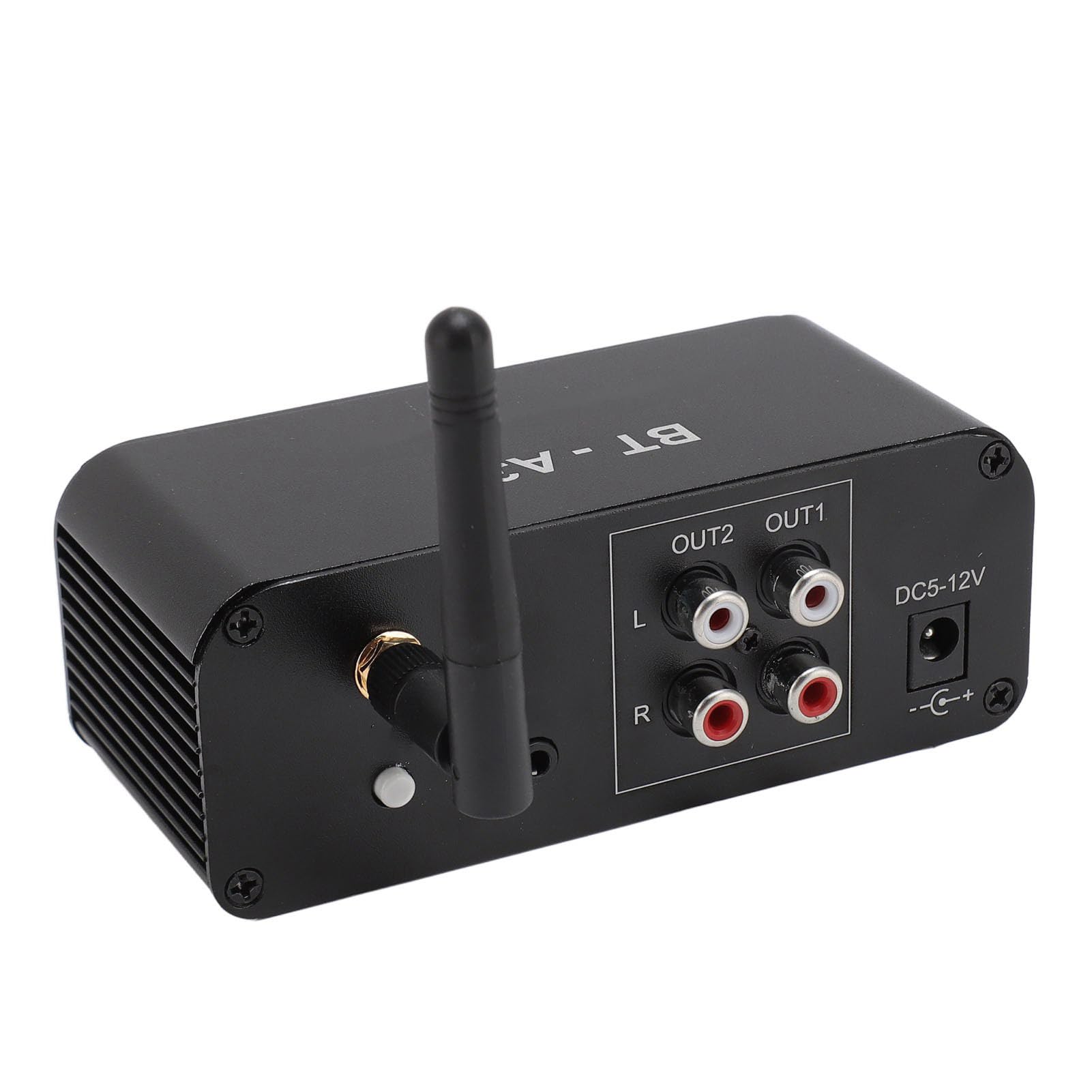 Bluetooth dźwięk przedwzmacniacz Wysoka wydajność przedwzmacniacz stereo z portem 3,5 mm dla głośnika gramofonowego fono aluminium czarny 12 x 5,3 x 4,5 cm