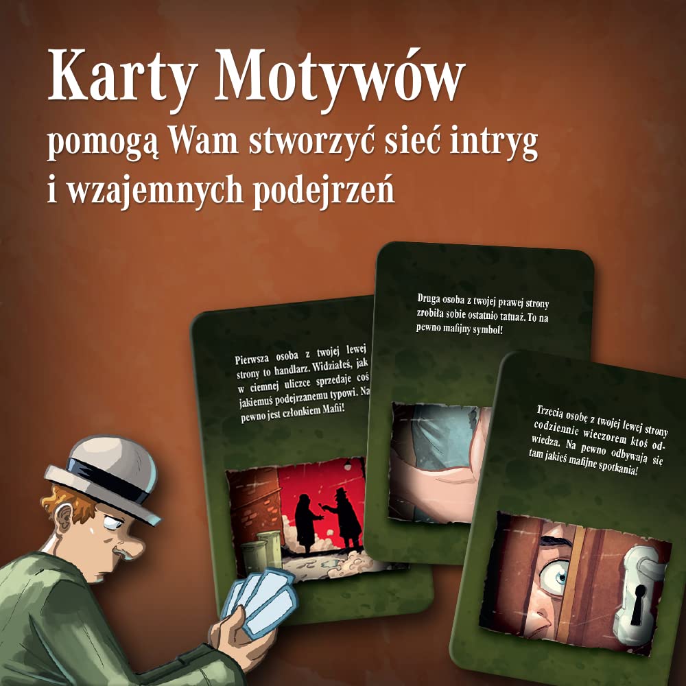 Trefl - Mafia - Città degli Intrighi - Gioco da tavolo, Nuova Immagine del Gioco di Culto, Mafia e Cittadino, Gioco Tradizionale per 9-19 Giocatori, per Adulti e Bambini dai 9 Anni