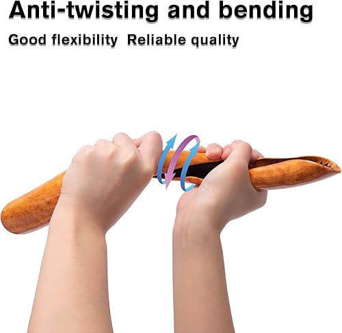 Miniatura 9 de Amiss Funda para volante de grano de madera de automóvil, accesorios para el interior del automóvil, 2 protectores segmentados para volante,