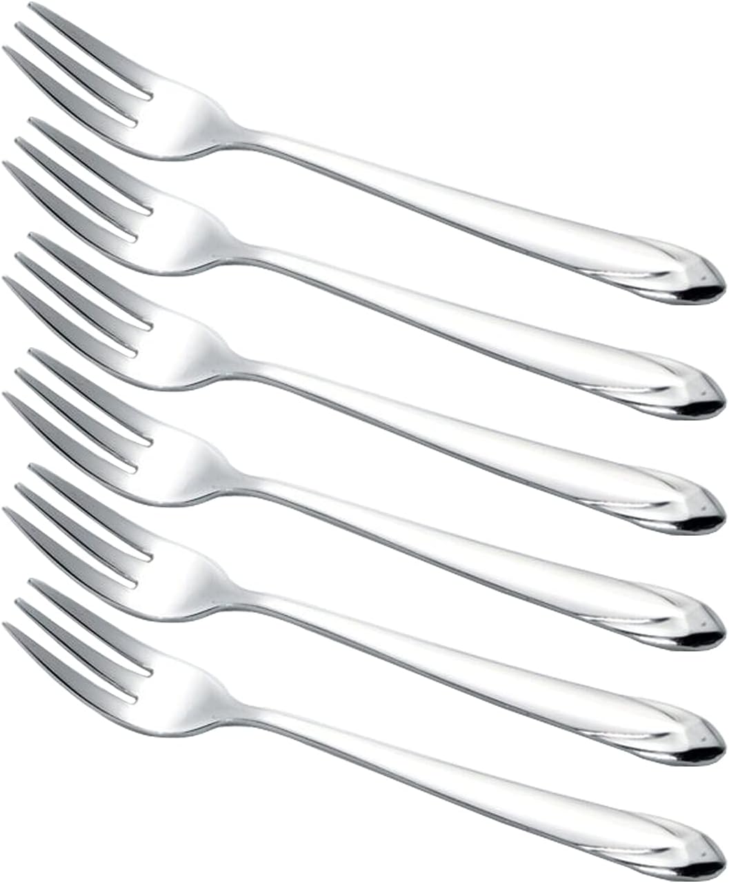 Small Stainless Steel Forks, 6.5 Inch, Diamond Handle Pattern, Set of 6