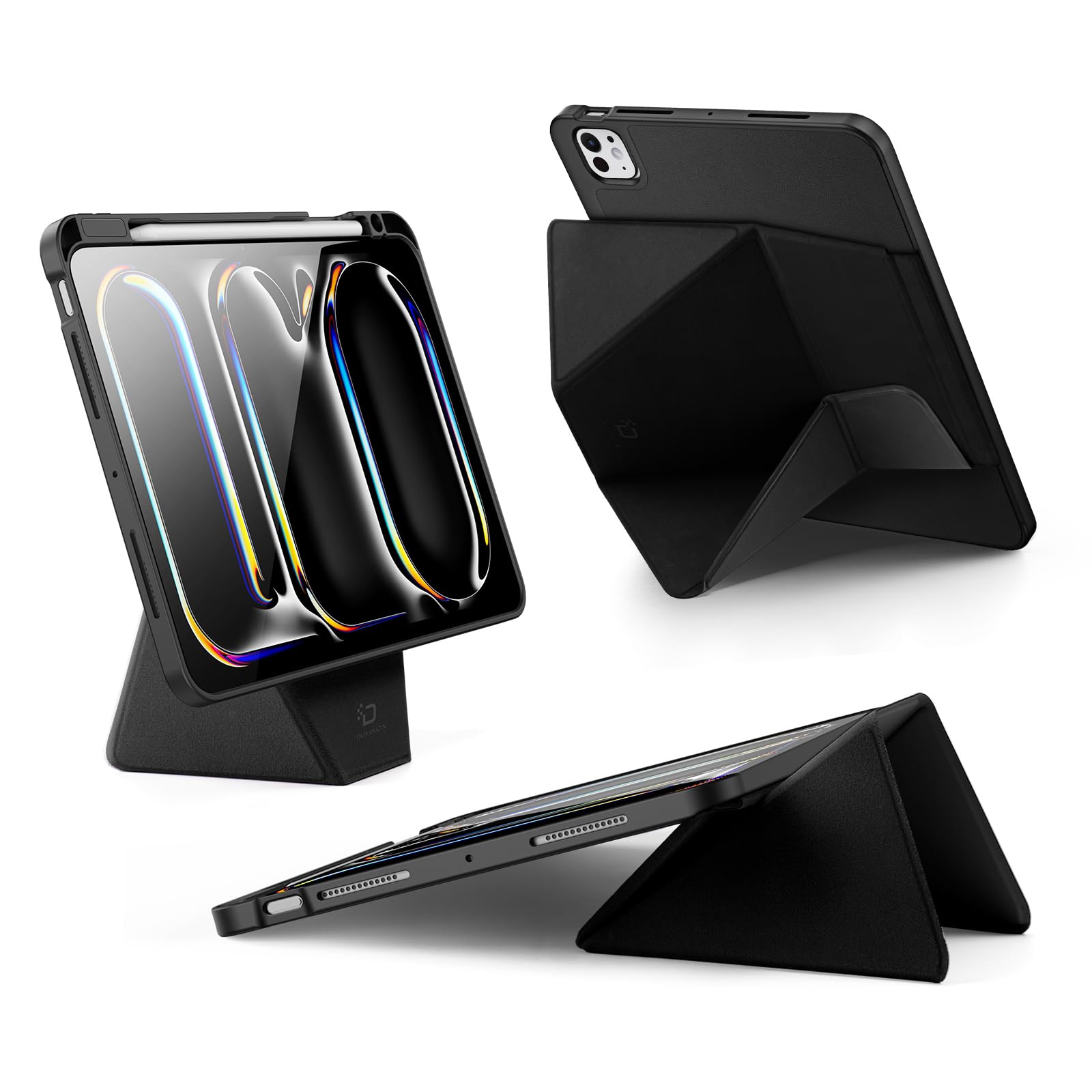 ProElite Versatile Tablet Stand case for Apple iPad Pro 11 inch 2024/2025 M4/M5 5th/6th Gen, Smart flip Case with Stable Stands with Pencil Holder for iPad Pro 11 M4/M5, Black-image-5