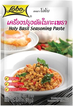 Robo Gapao Stir-fry Sauce, 1.8 oz 50 g x 12 Pieces Holy Basil Seasoning Paste